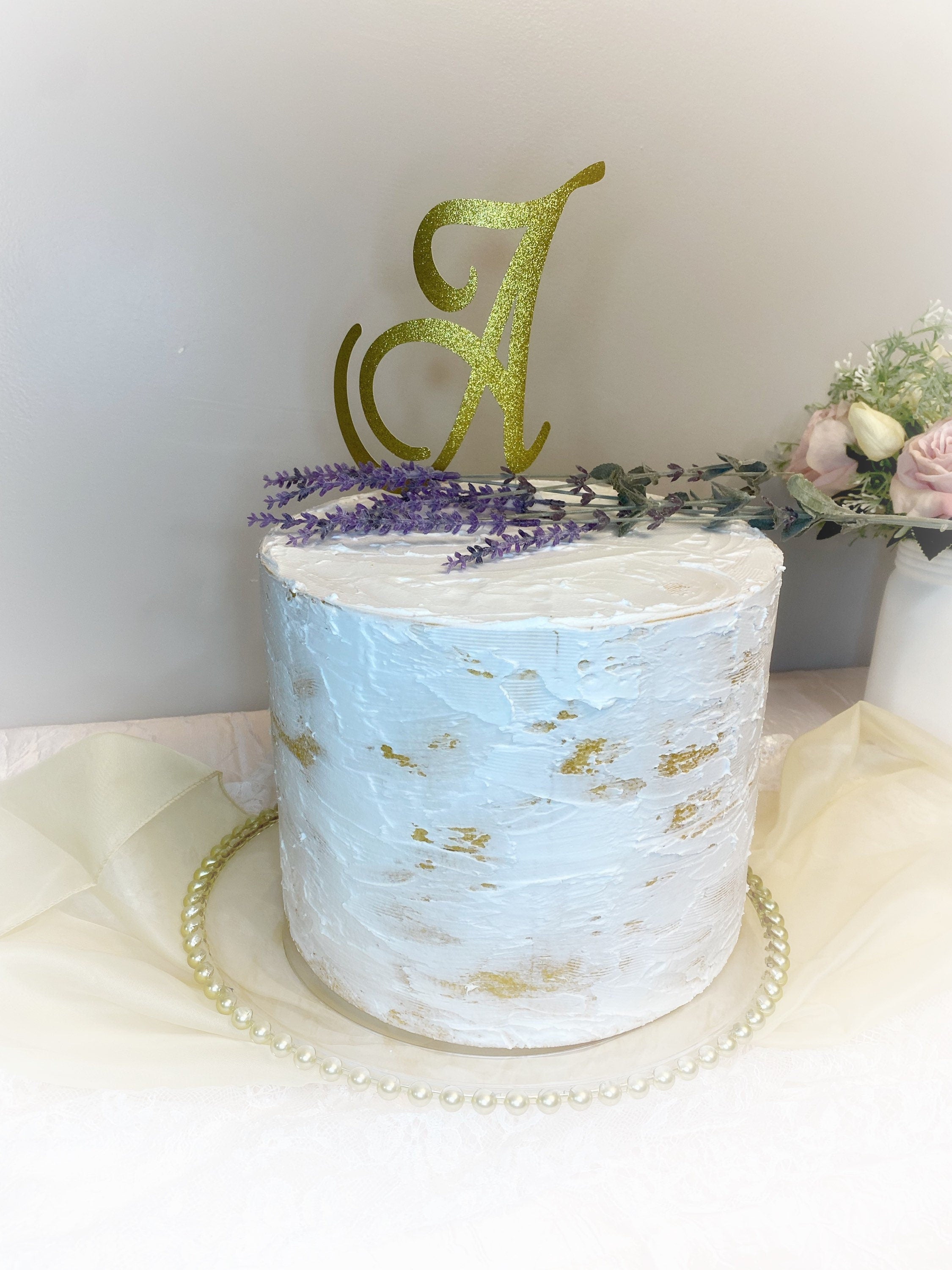 Monogram wedding cake topper