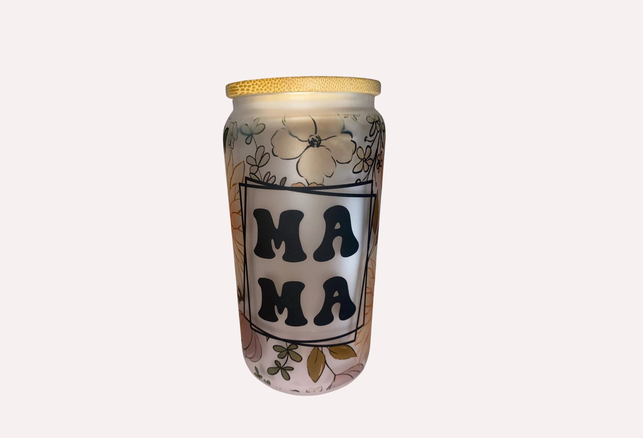 MAMA - frosted beer can glass