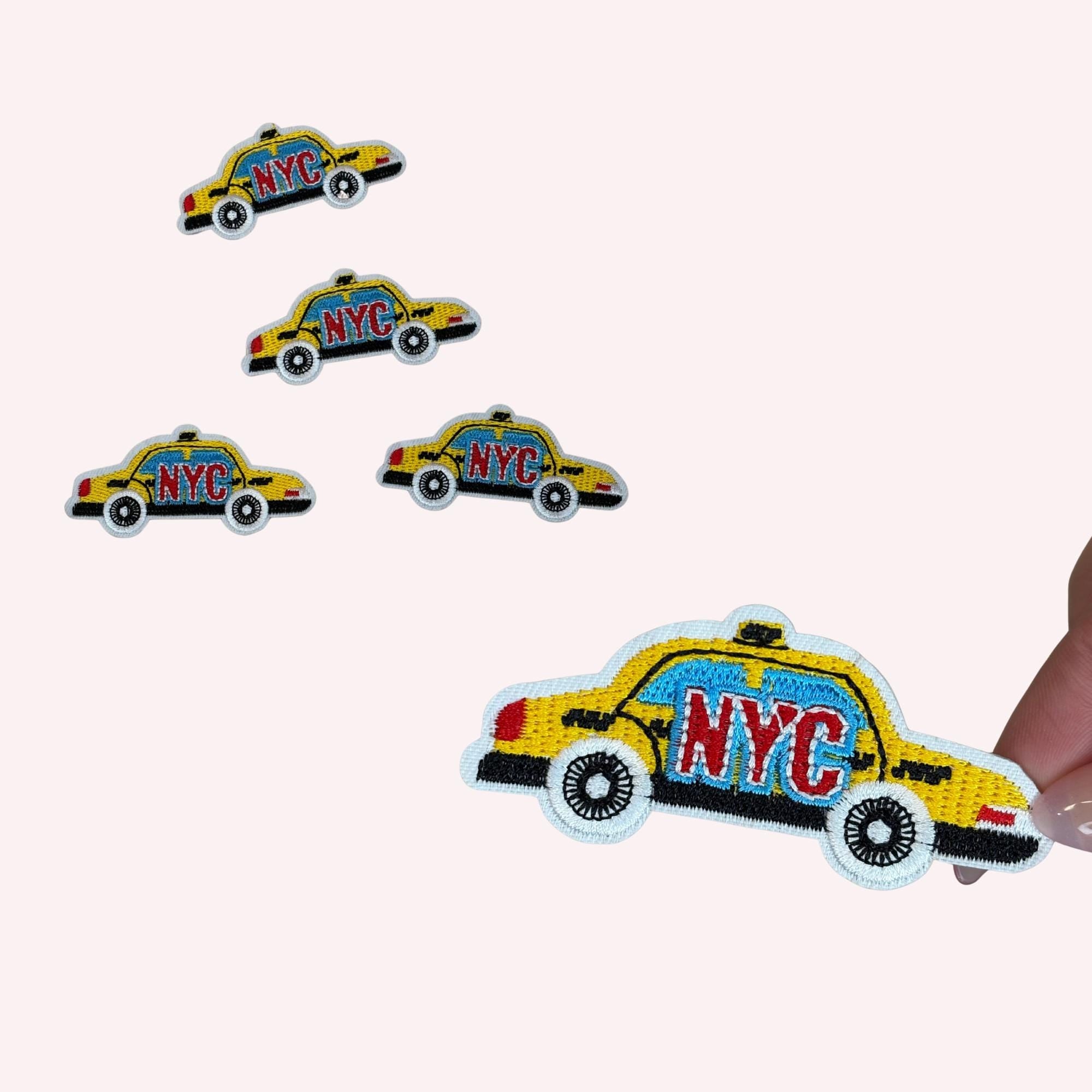 NYC Taxi Cab Embroidery Patch | Iron-On Applique 2-3.5 inches