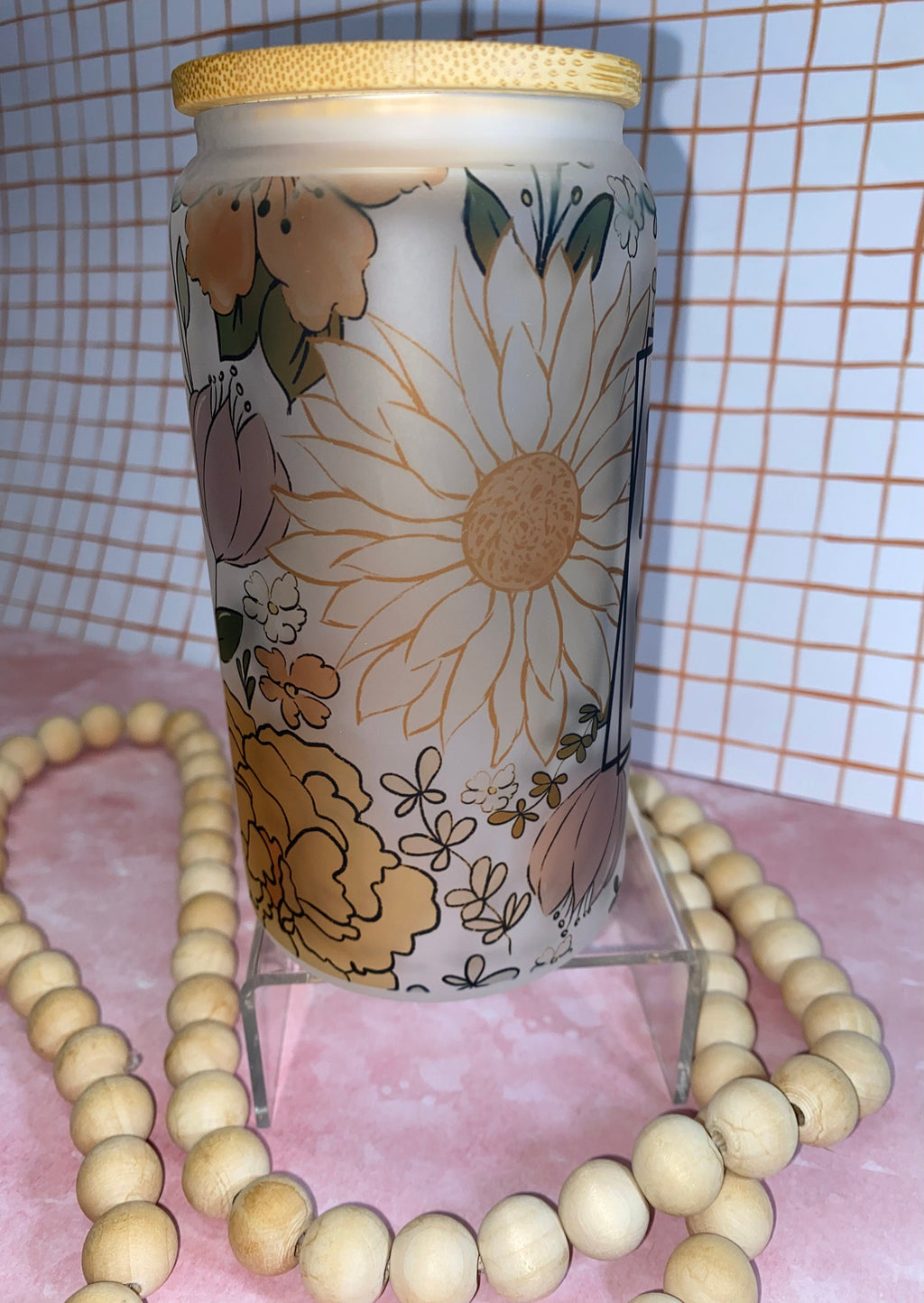 MAMA - frosted beer can glass