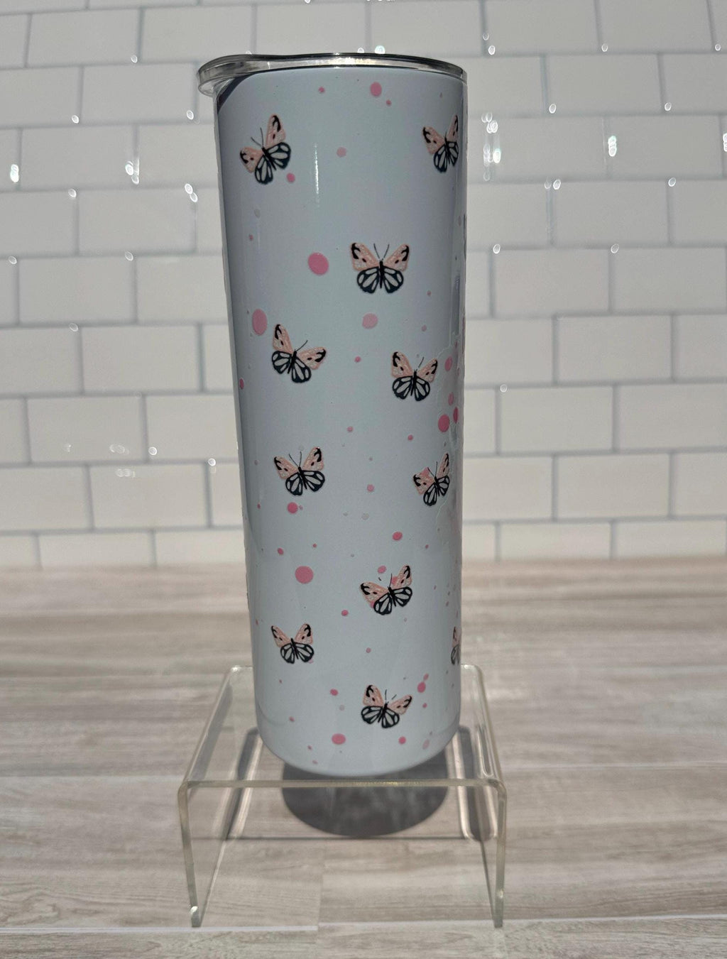 Booktrovert Tumbler: Books & Butterflies Stainless Steel Reader Gift