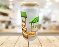 Plant Lover Frosted Glass Tumbler – 16 oz Plant Market Cup – Garden Lover Glass Can – Houseplant Iced Coffee Cup – Original Design