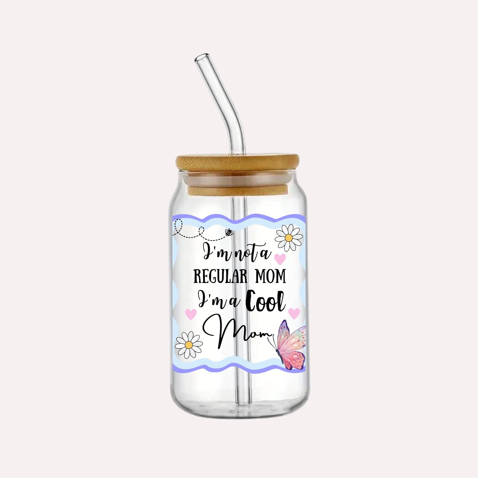 Cool Mom Vibes, 4x4” UV DTF Cup Decal, Trendy Cup, Gift for Moms, Cool Mom