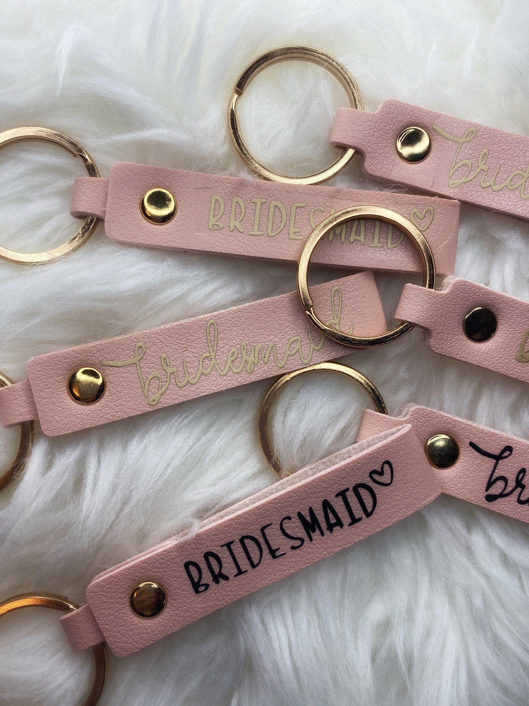 Bridesmaid keychain!-light pink