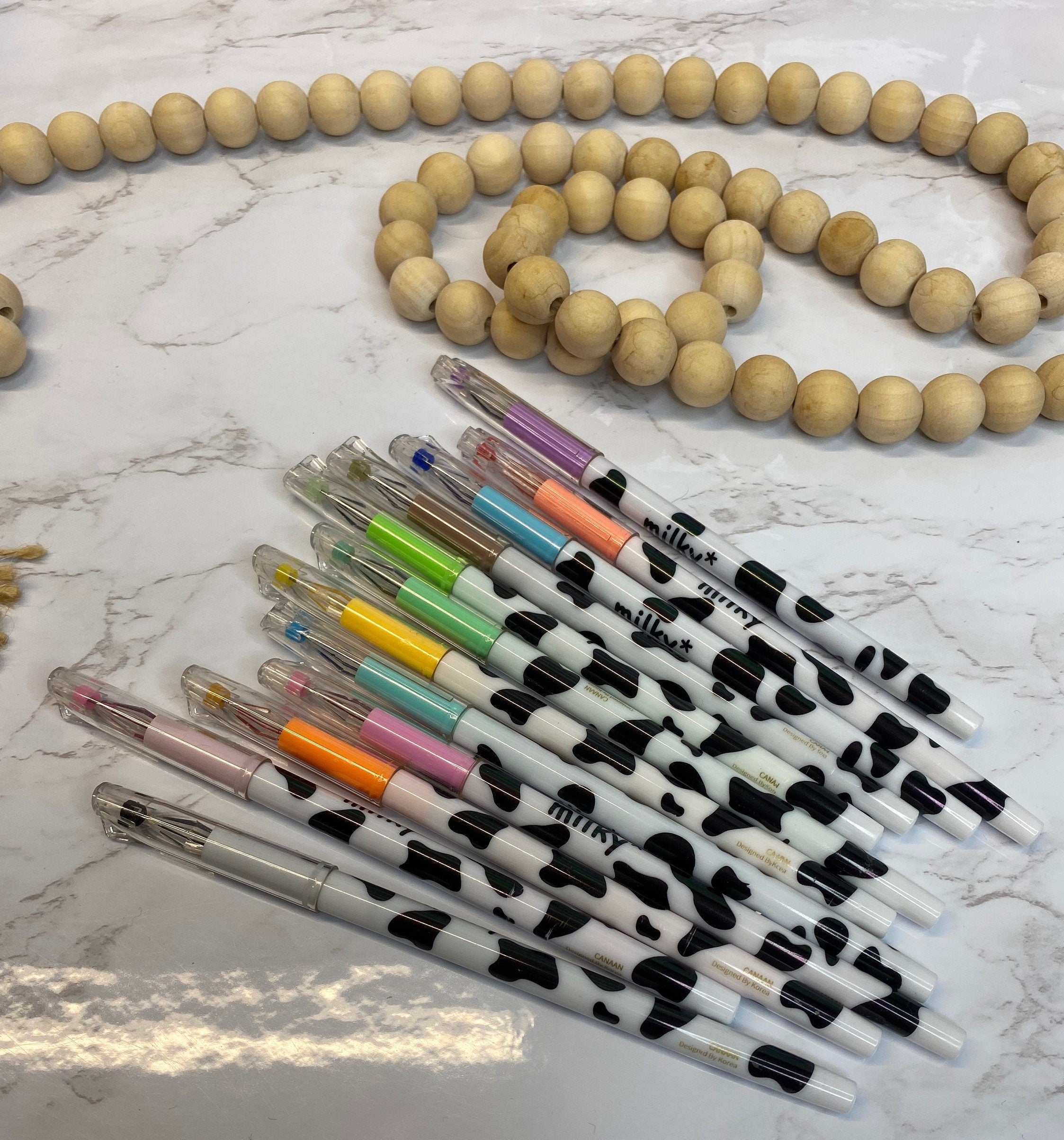 Milky Gel Pens - Smooth Writing - 12 Piece Color Set