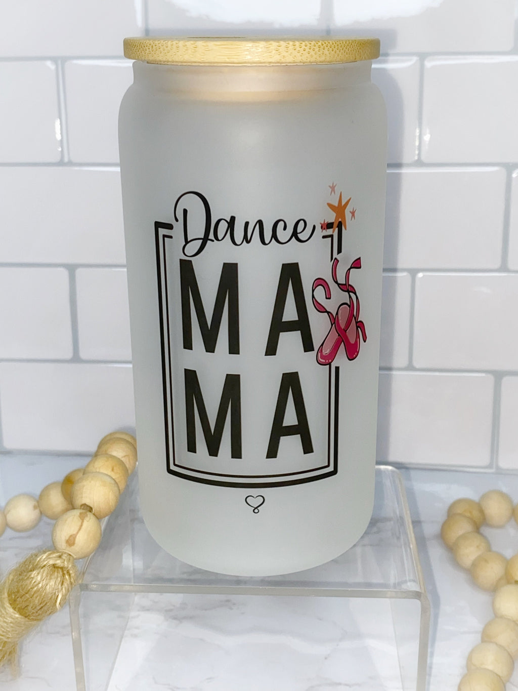 Frosted Mason Jar for Dance Mom: Gift for Ballet Recital