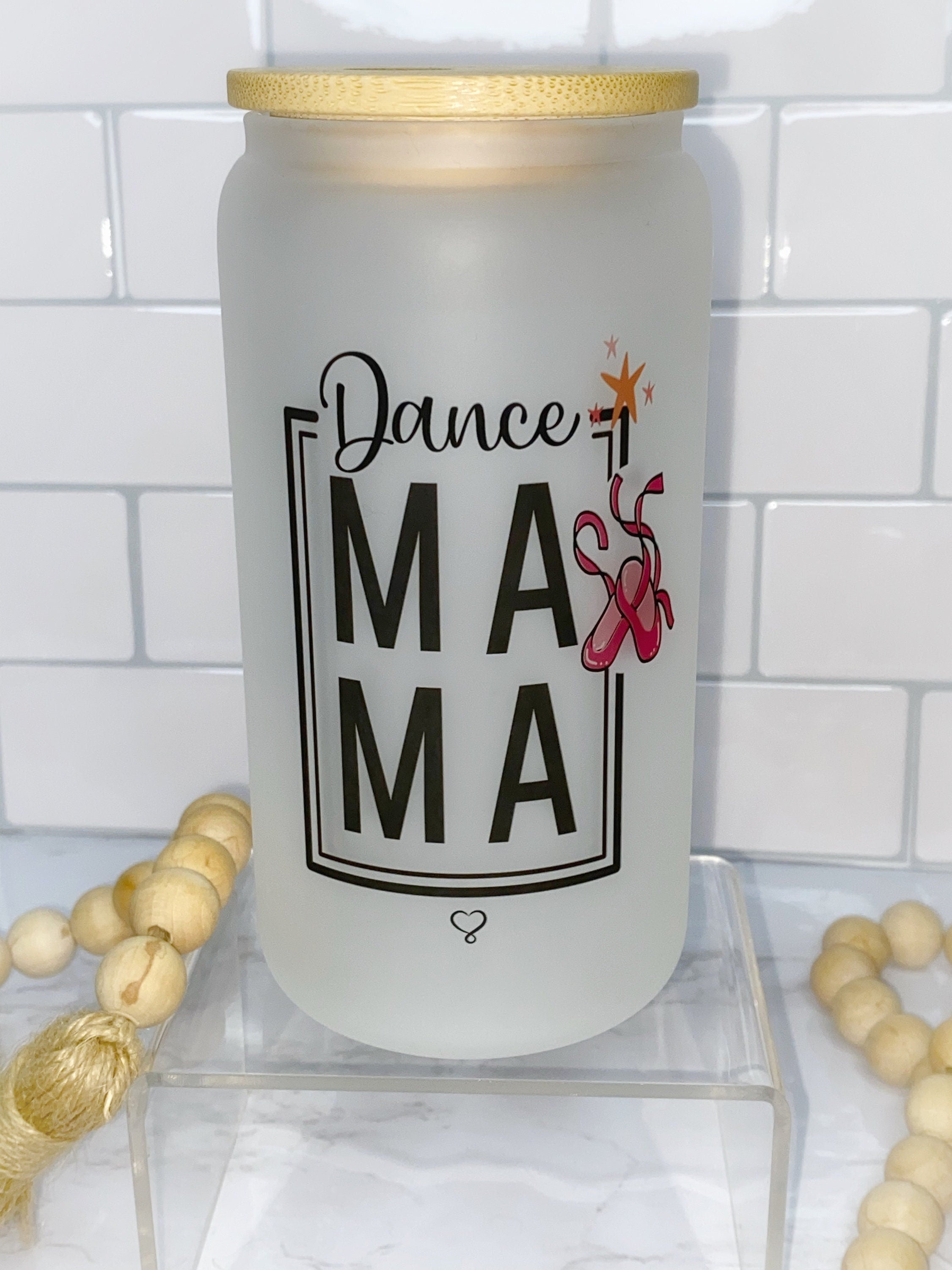 Frosted Mason Jar for Dance Mom: Gift for Ballet Recital