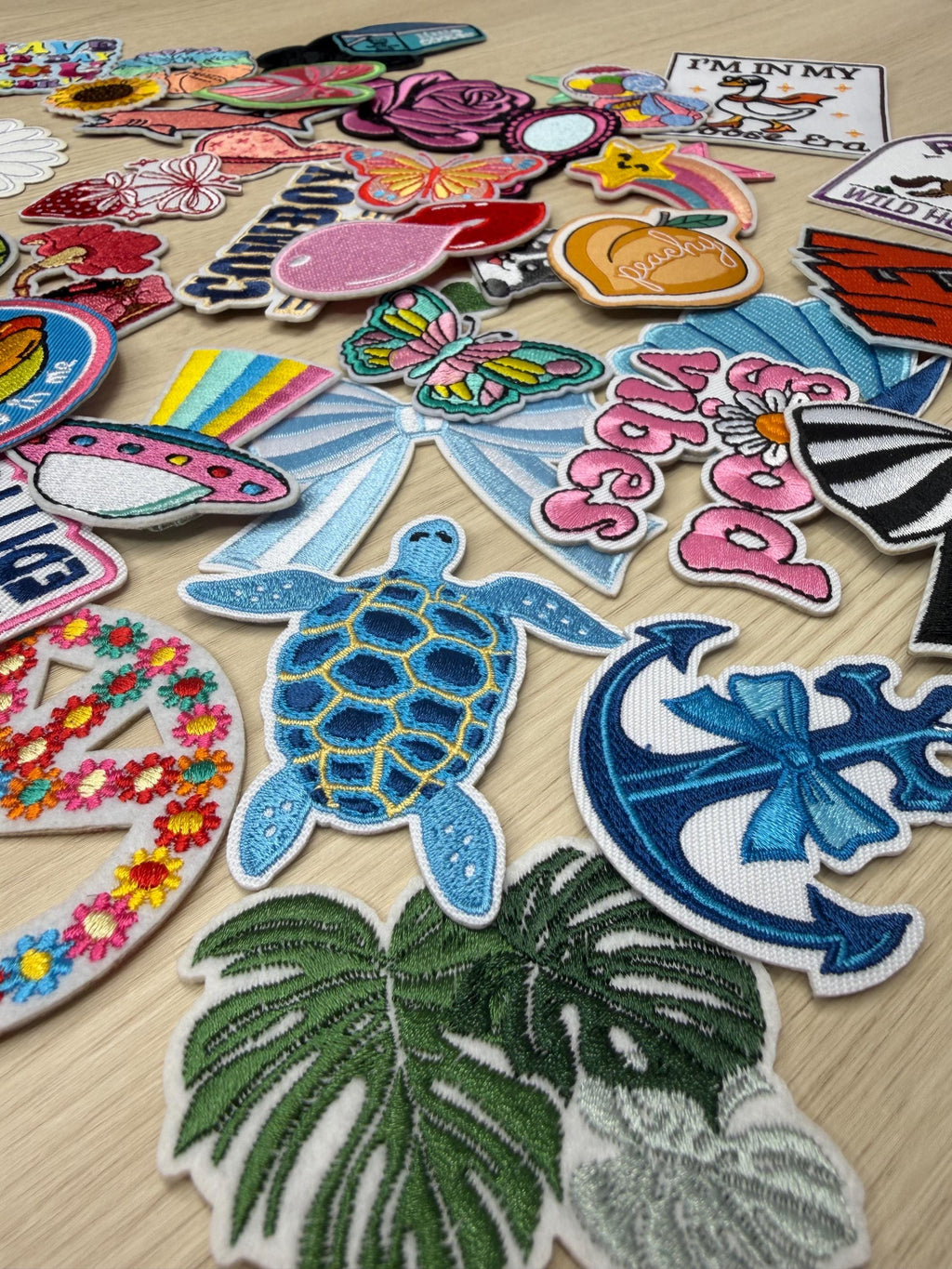Playful Eclectic Patch Bundle – 40-Piece Iron-On Embroidery Set