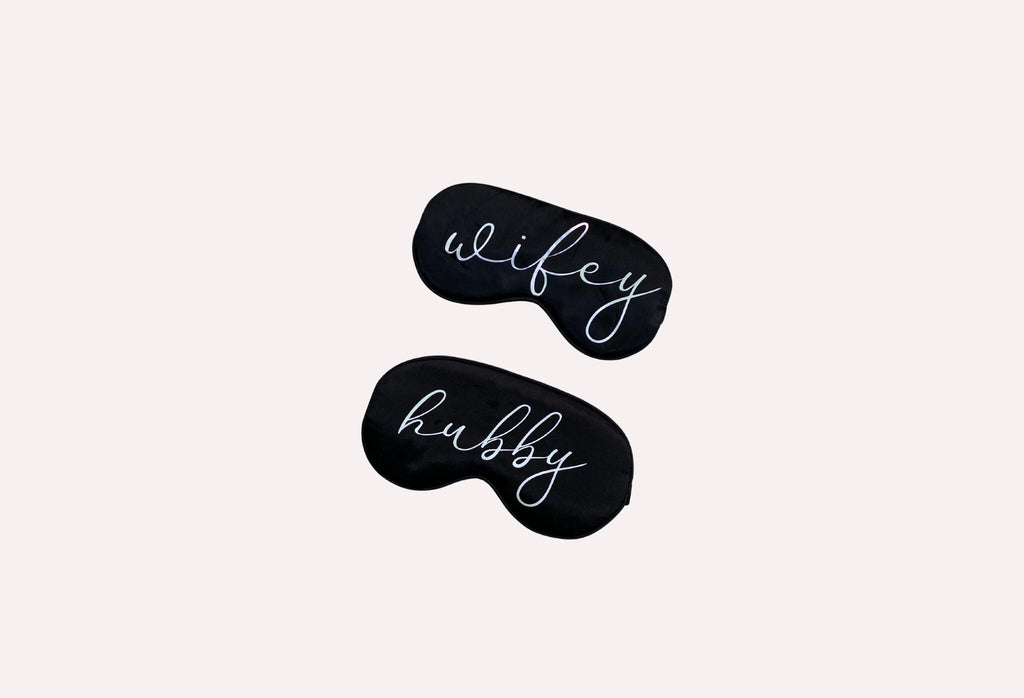 Couples’ Sleep Masks – “Wifey & Hubby” Set