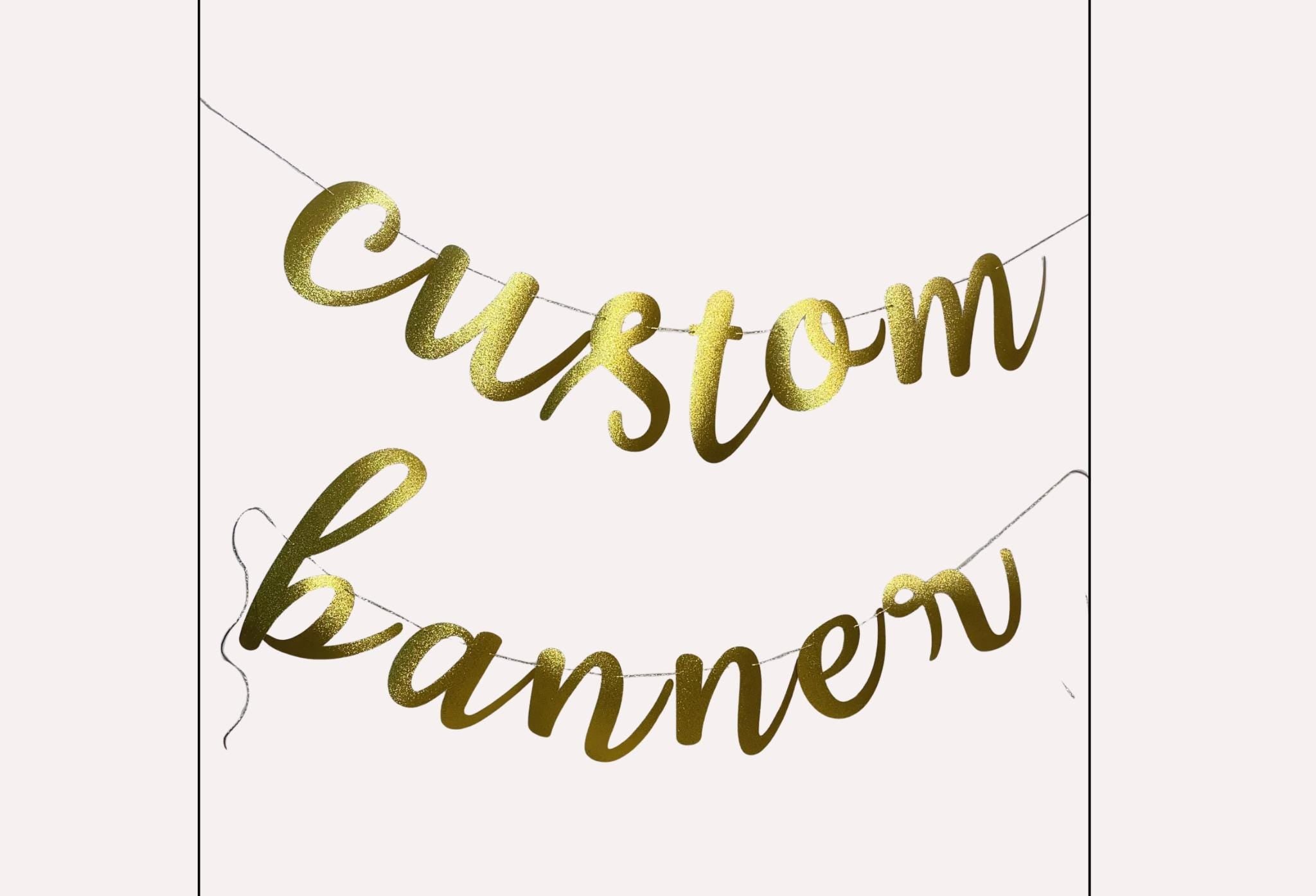 Personalized Glitter Cardstock Banner: Custom Party Decoration