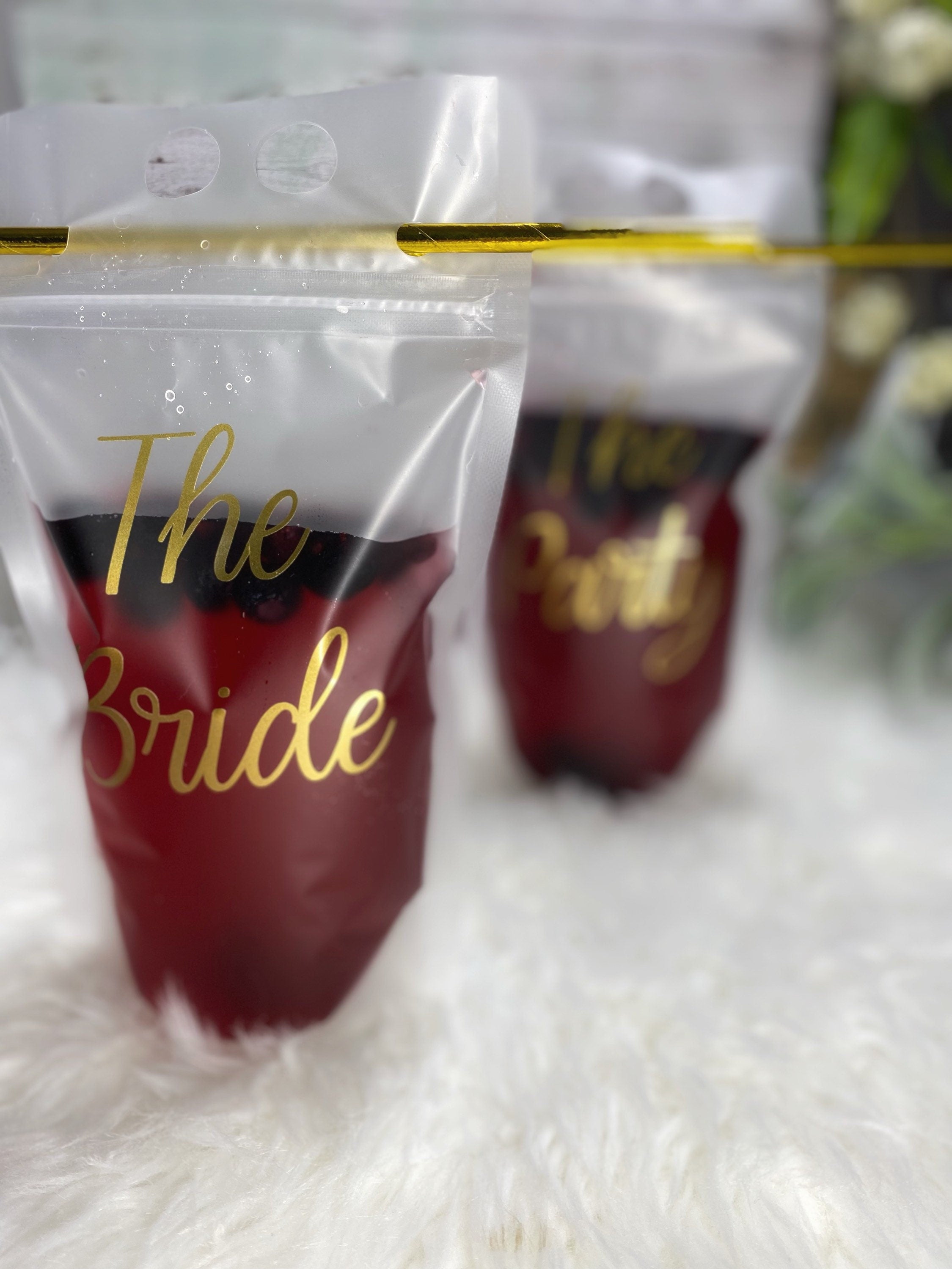 Personalized Bachelorette Drink Pouches: Bridal Party Favors