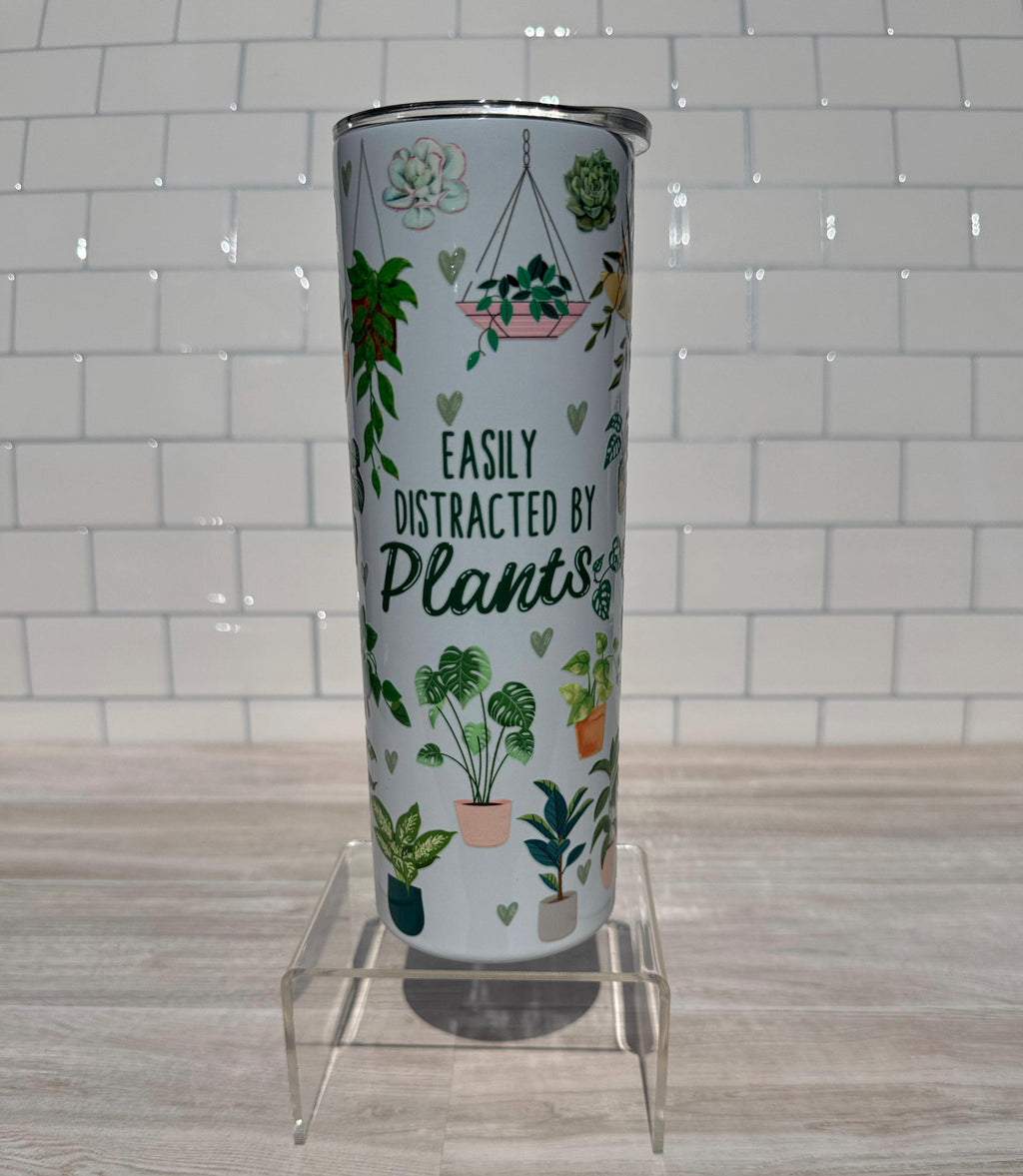 Plant Lover Tumbler: Easily Distracted by Plants, Botanical Drinkware