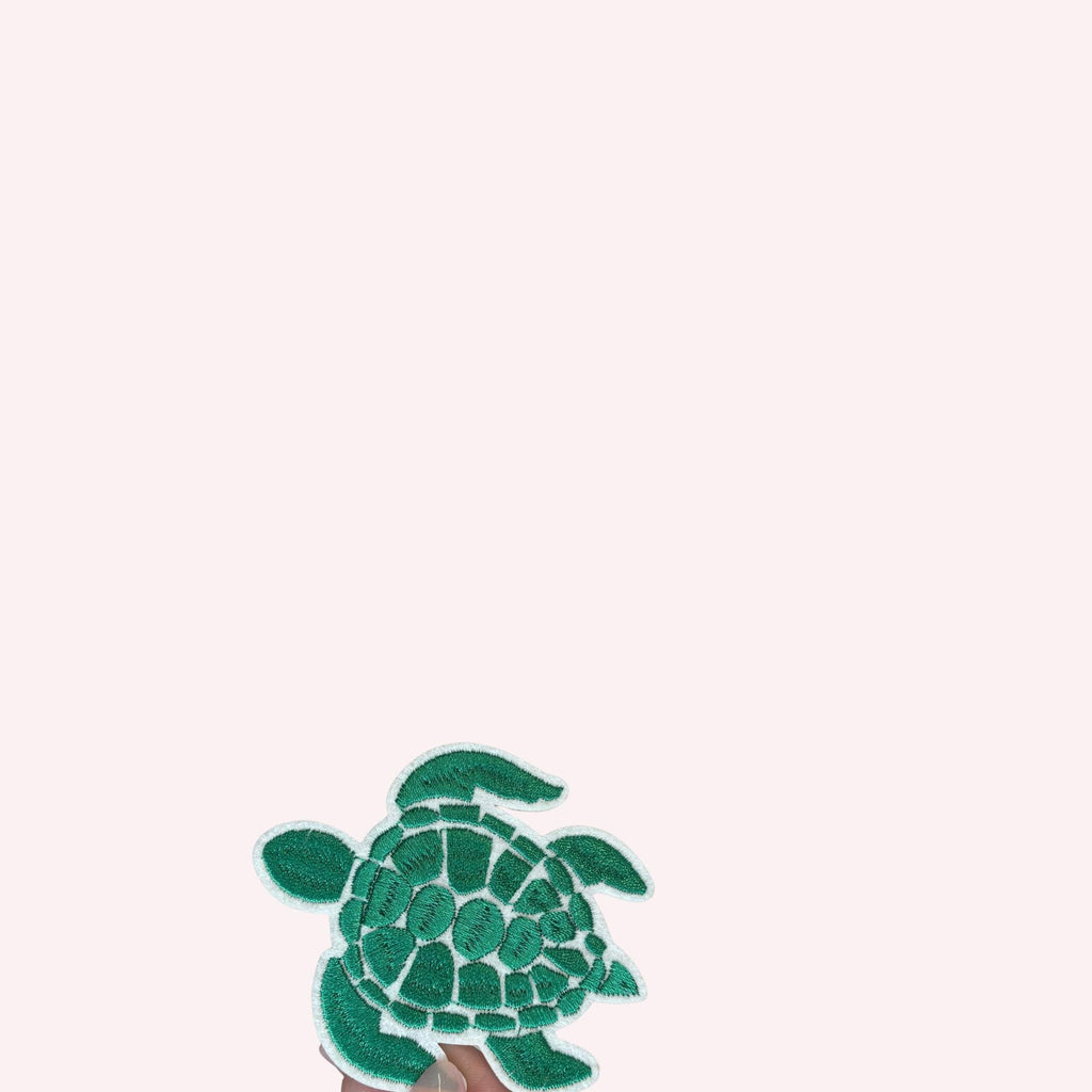 Green Turtle Embroidery Patch | Iron-On Applique (2–4”)