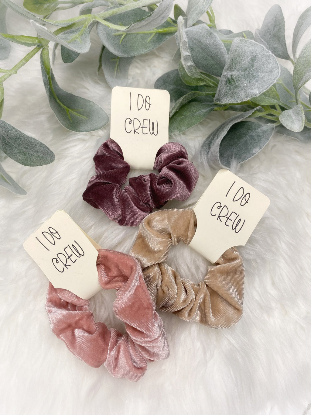 Blush Velvet Hair Ties: Bridesmaid Favors, I Do Crew