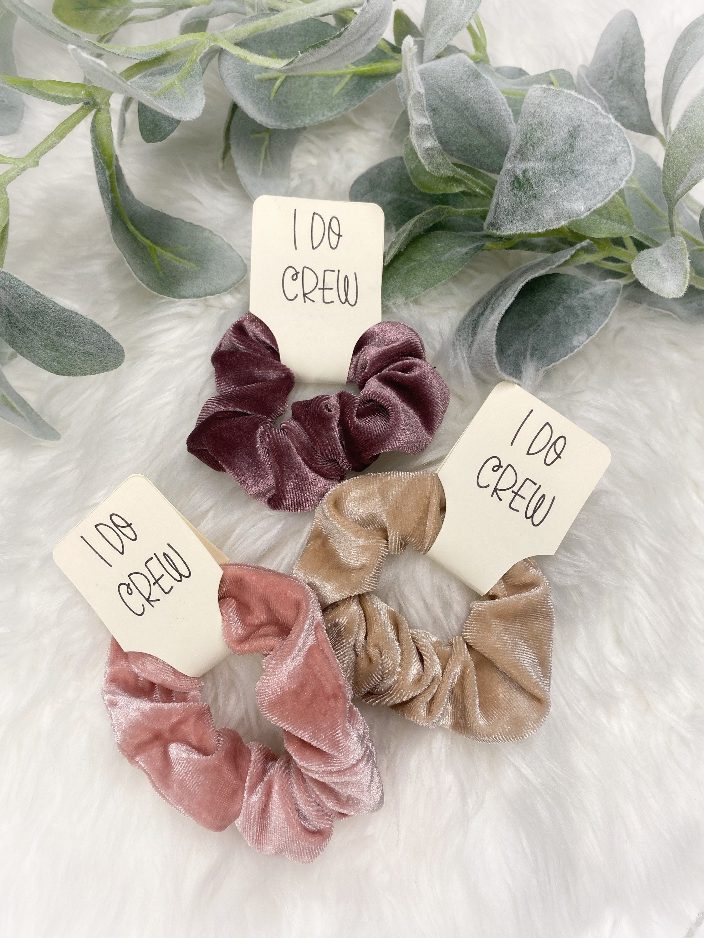 Blush Velvet Hair Ties: Bridesmaid Favors, I Do Crew