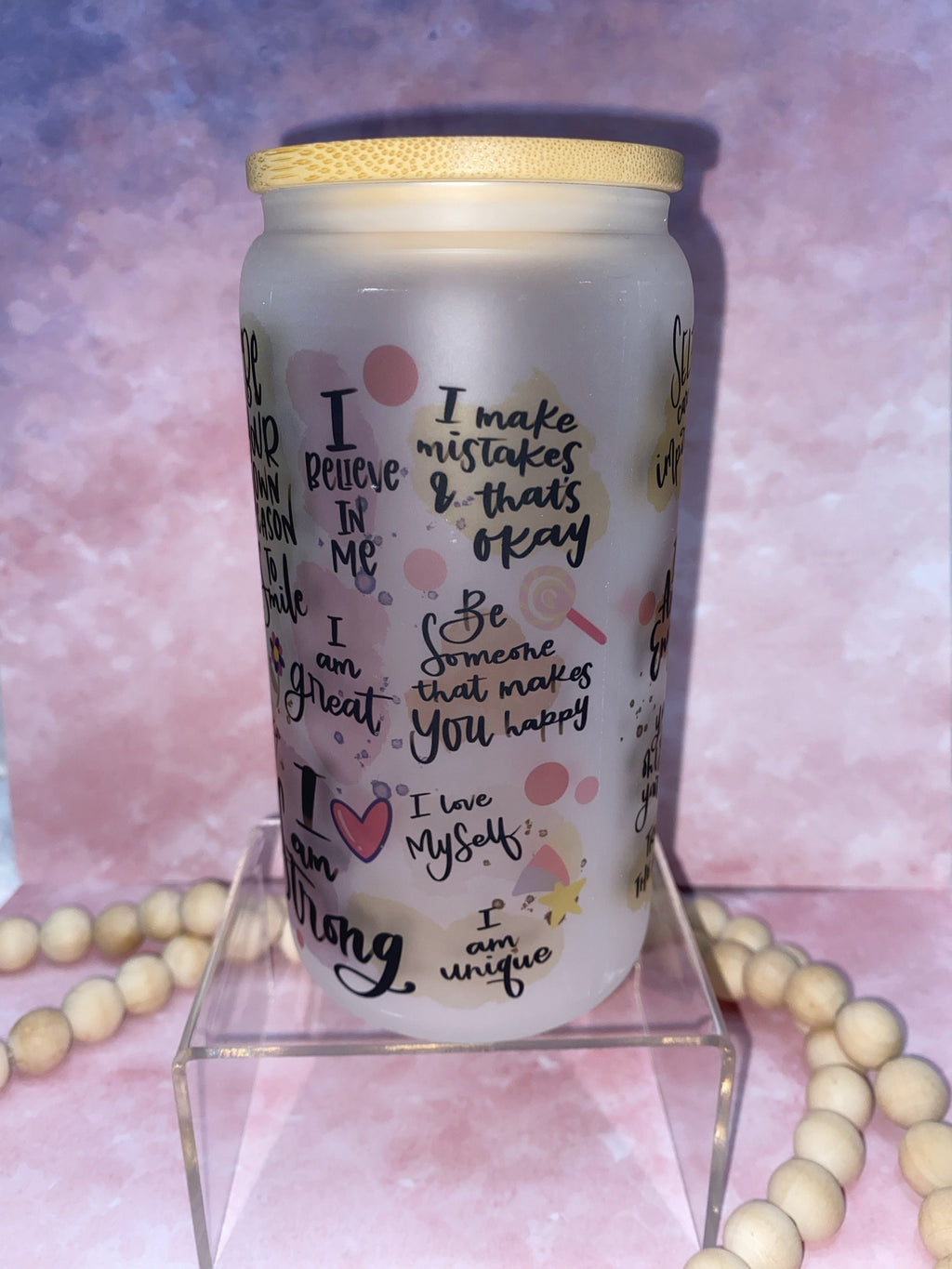 Self Love - Frosted Beer Can Glass