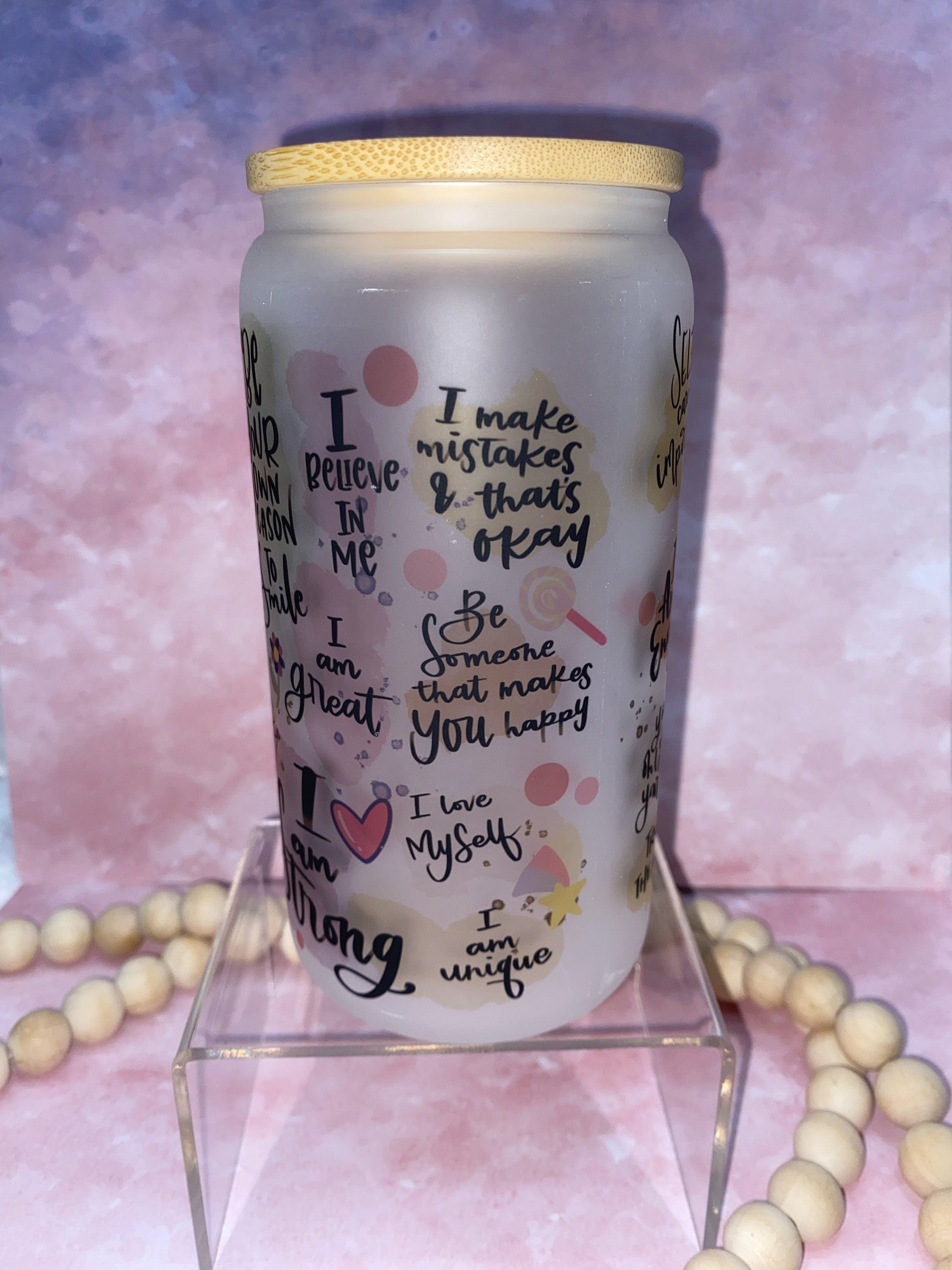Self Love - Frosted Beer Can Glass