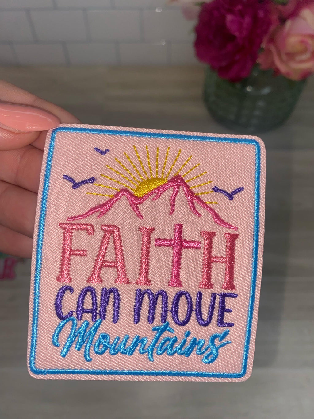 Faith Over Fear Embroidered Patch Set: Christian Iron-On Appliques (Set of 6)