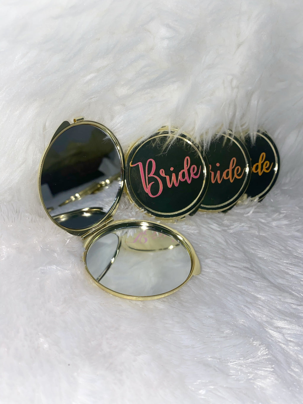 Holographic Bride/Bridesmaid Compact Mirror