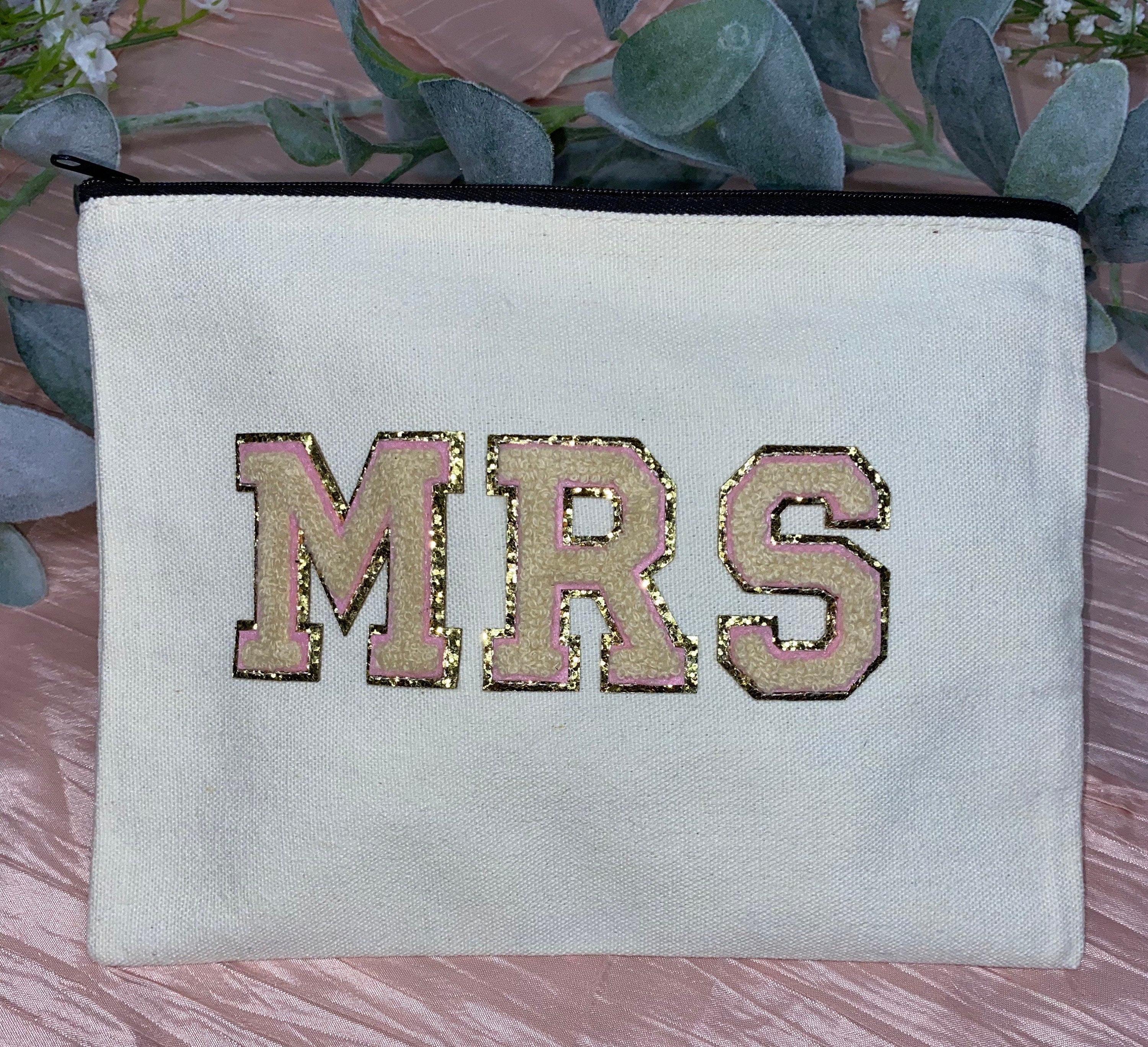 Chenille Patch Mrs. Cosmetic Bag (9x7 inches)