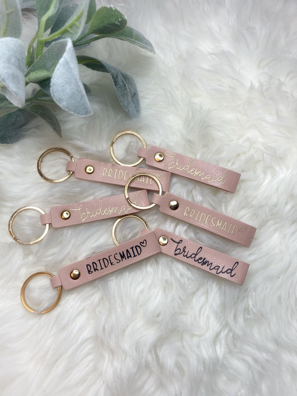Bridesmaid keychain!-light pink