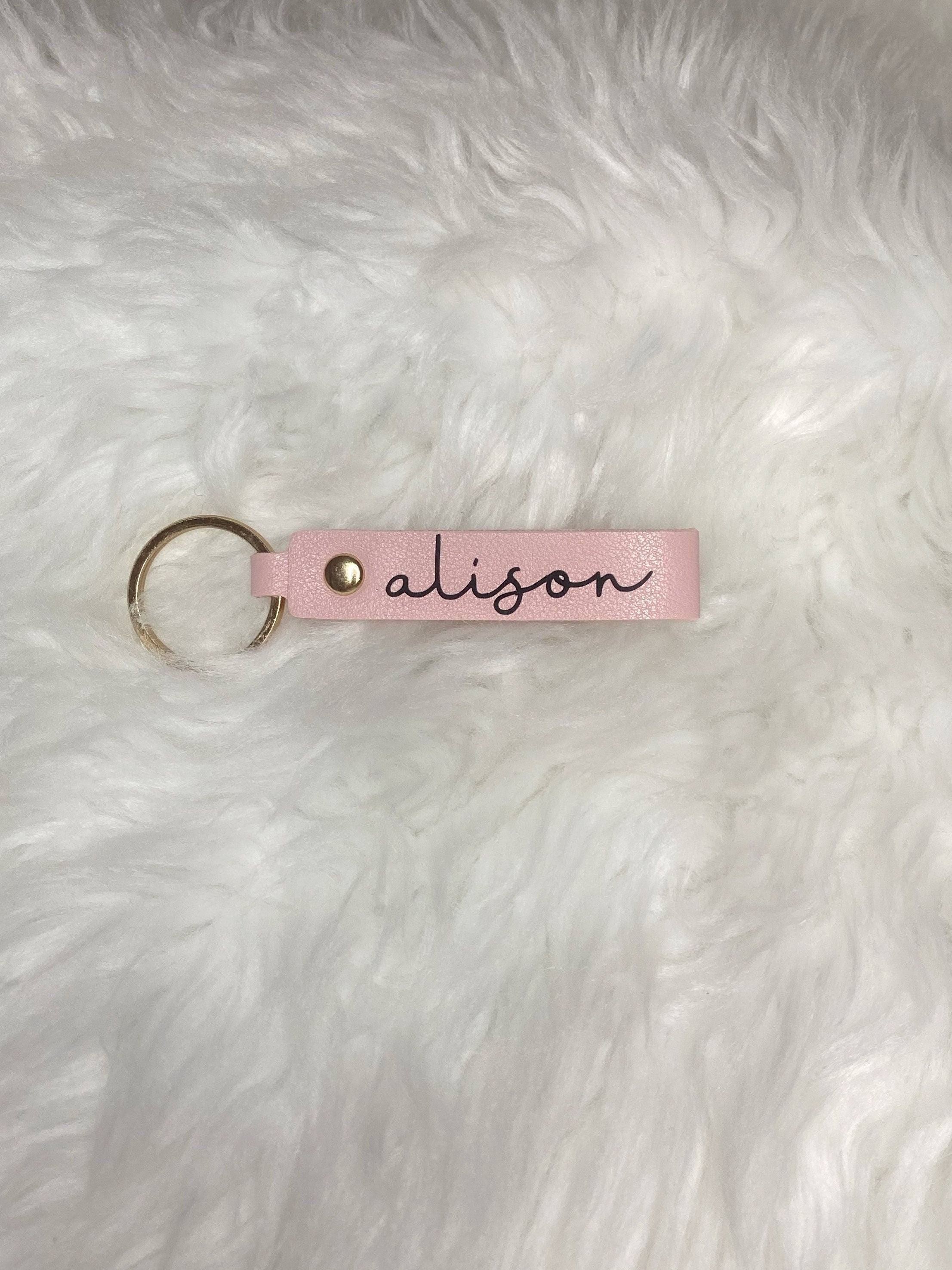 Personalized Name Keychain – Custom Keyring Gift, Customized keychain, Light Pink