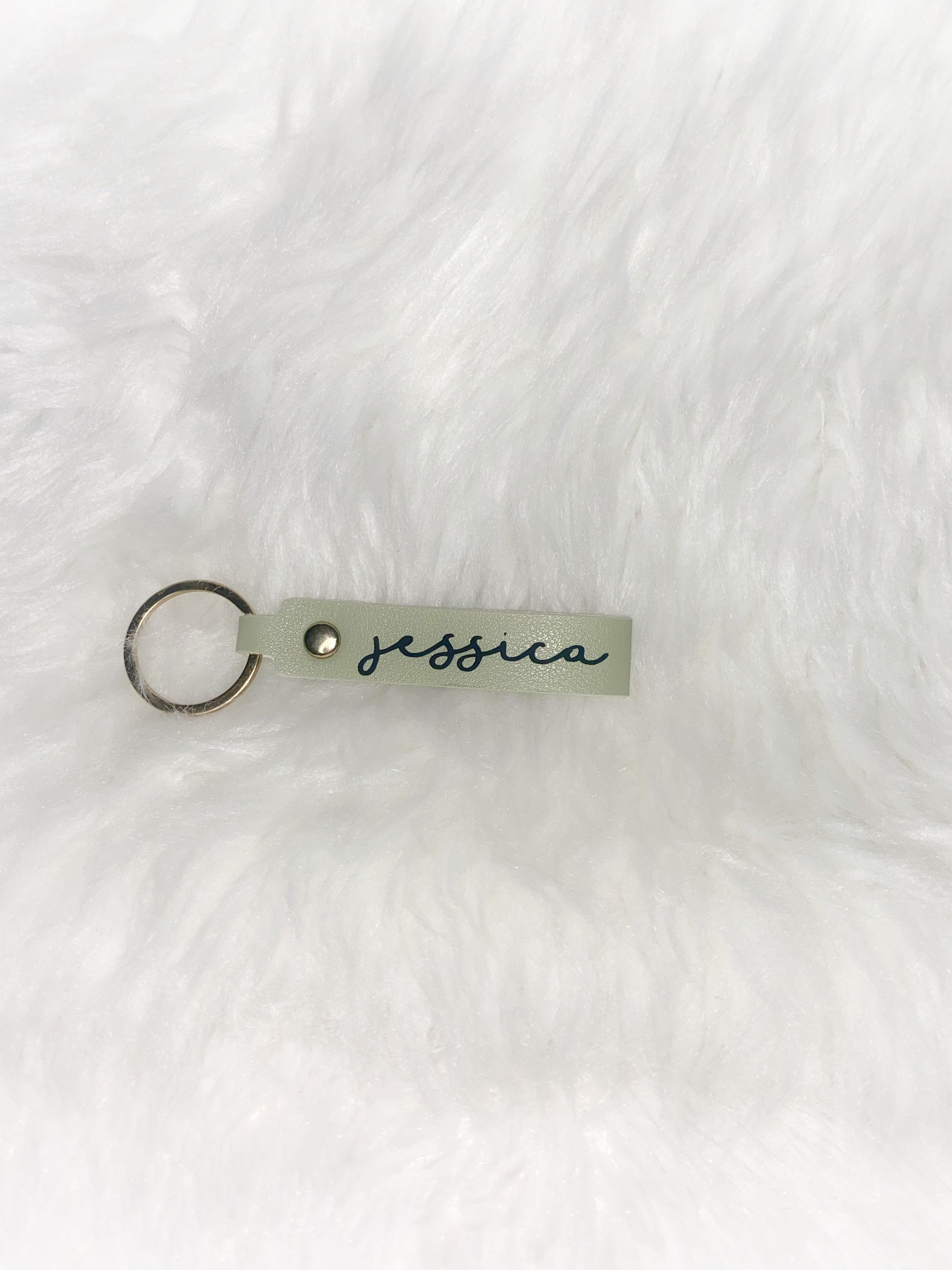 Personalized Name Keychain – Custom Keyring Gift, Customized keychain, Sage Green