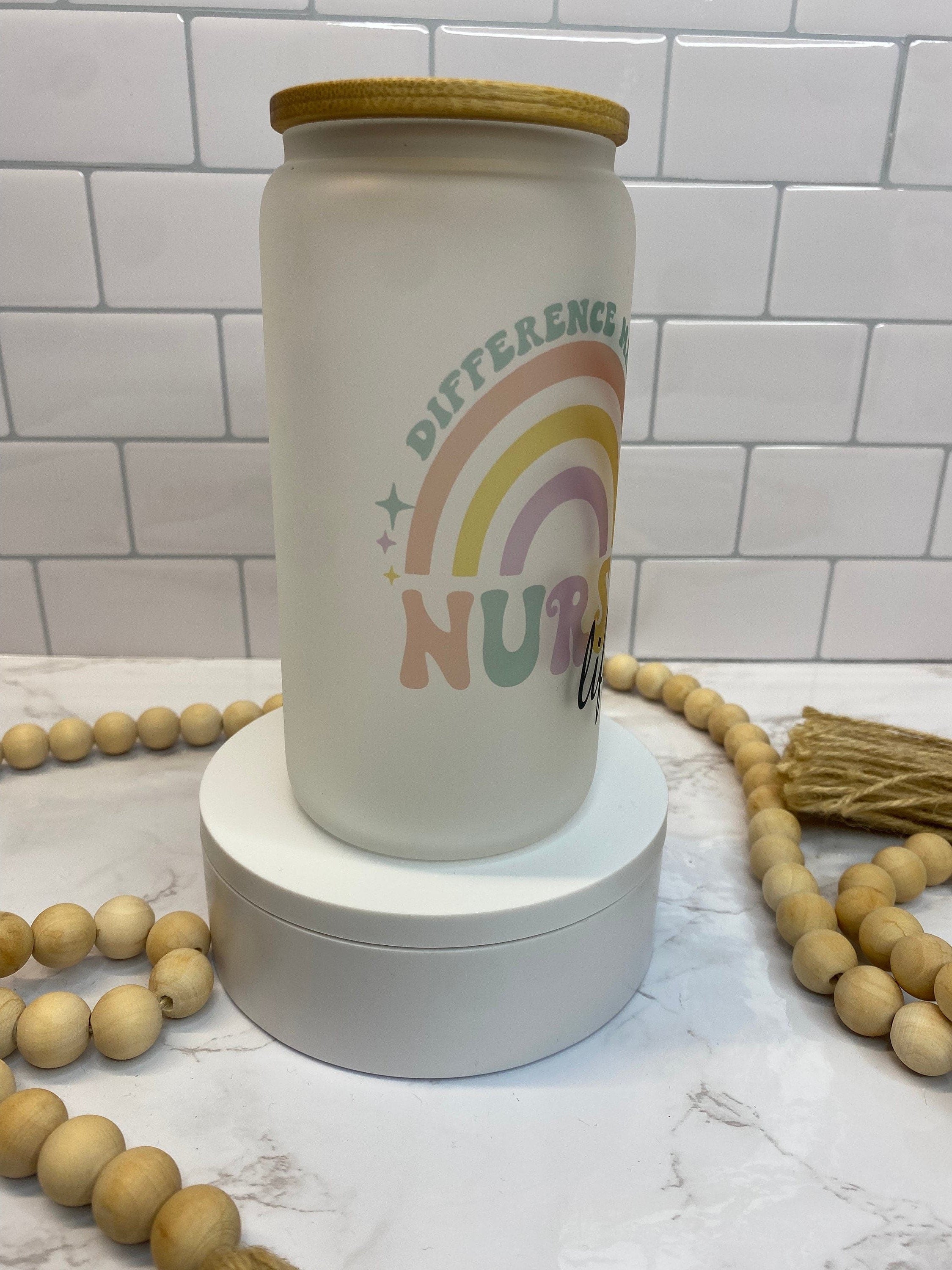 Nurse Themed Frosted Beer Can Glass