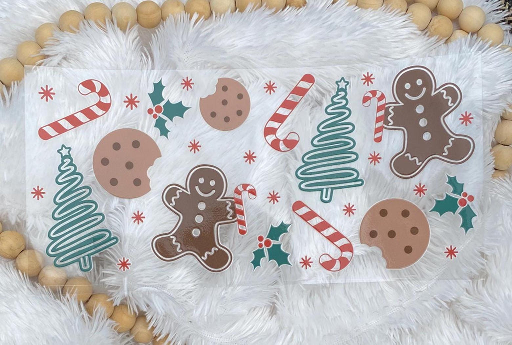 Christmas Cookies UV DTF Wrap: 16oz Tumbler Design