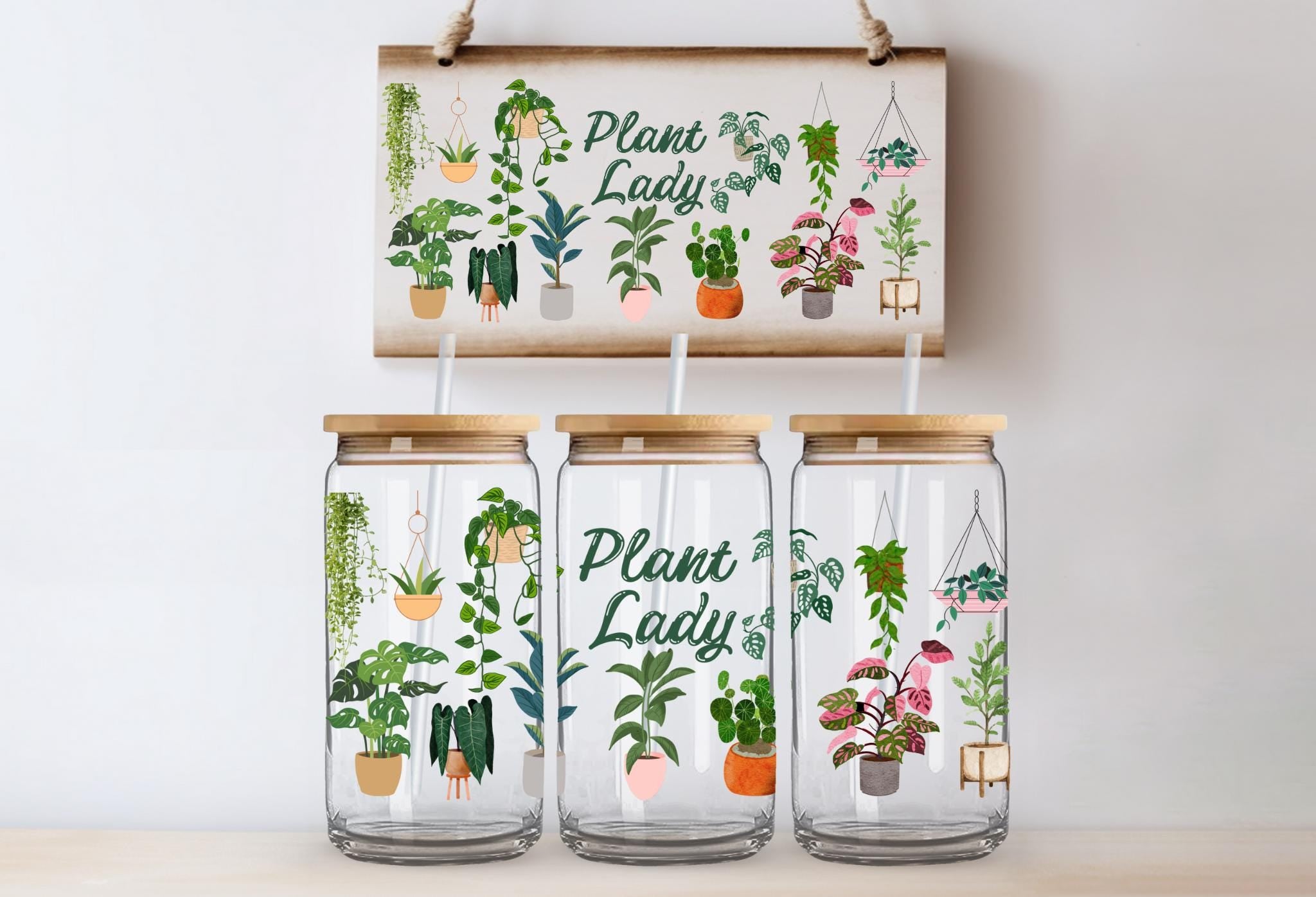 Plant Lady - 16 ounce beer can glass