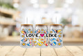 Christian UV DTF Wrap: Love Like Jesus, Scripture 16oz Glass Cup