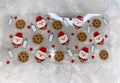 Santa and Cookies UV DTF Wrap: Christmas 16oz Tumbler Design (H4)
