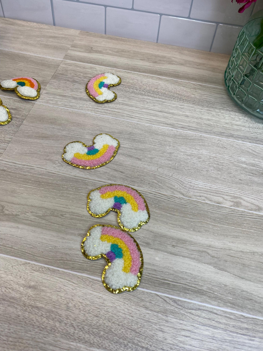Chenille Rainbow Applique Patch, Iron-On DIY Crafts