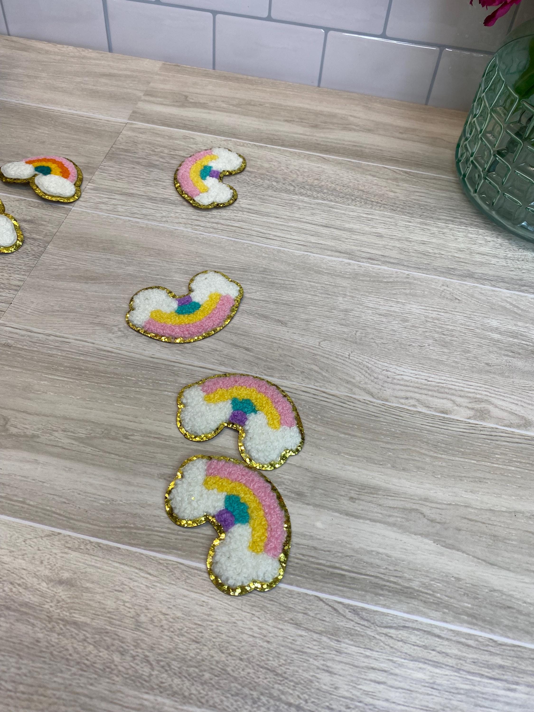 Chenille Rainbow Applique Patch, Iron-On DIY Crafts