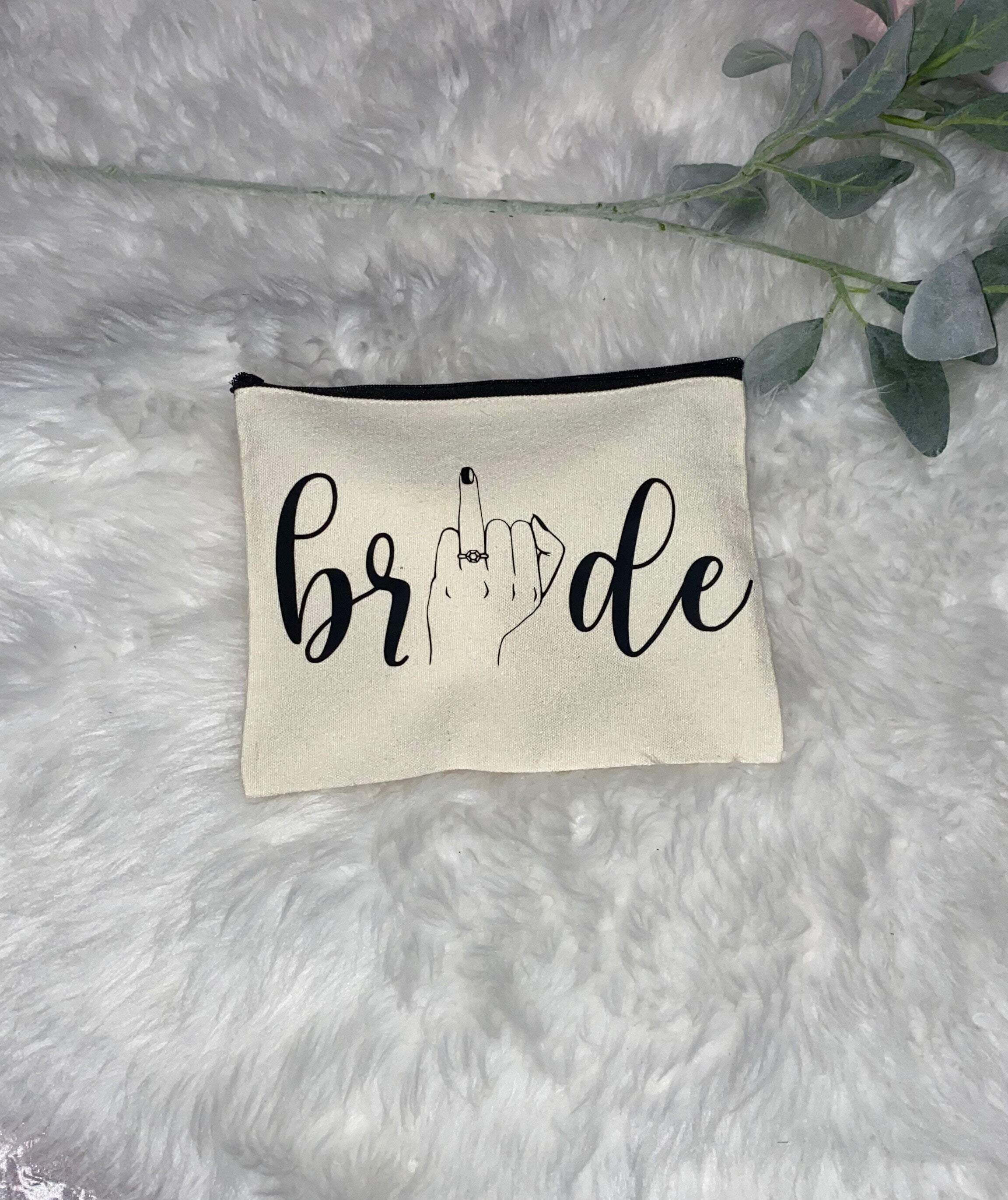 Bride Cosmetic Bag – Canvas pouch with Engagement Ring Design