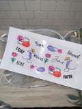 Christian UV DTF 16oz Glass Cup Wrap, Inspirational Faith Transfer