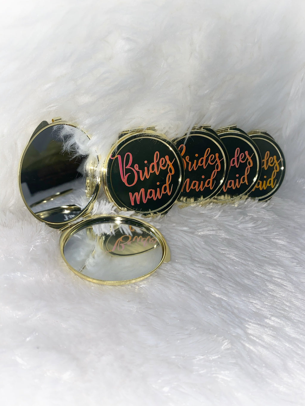 Holographic Bride/Bridesmaid Compact Mirror