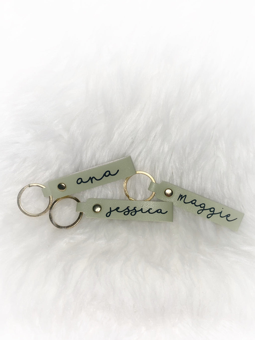 Personalized Name Keychain – Custom Keyring Gift, Customized keychain, Sage Green