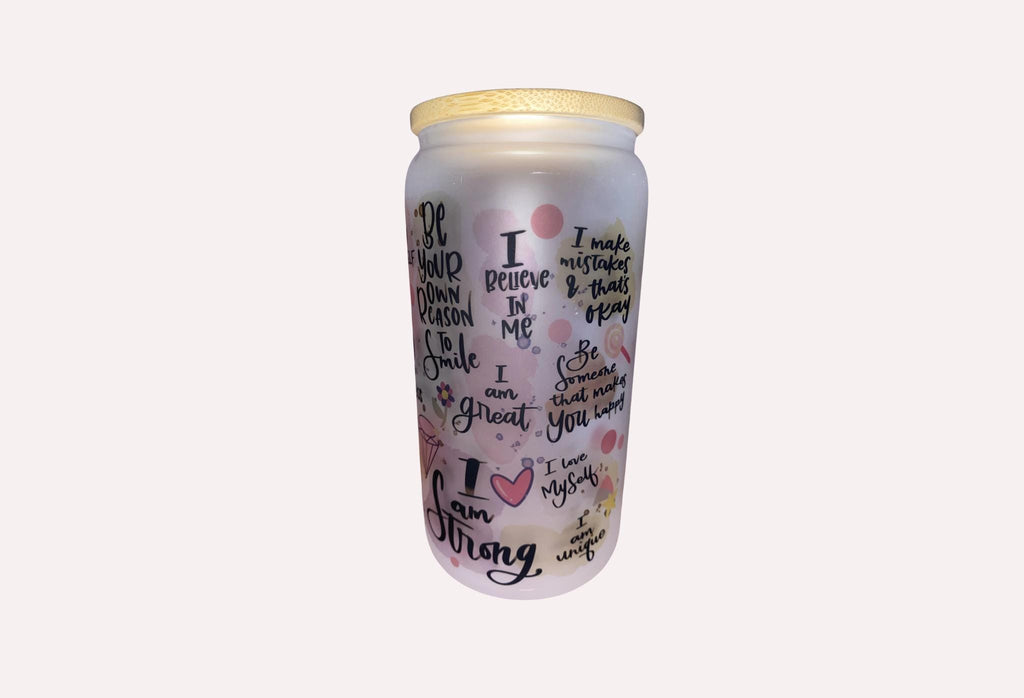 Self Love - Frosted Beer Can Glass