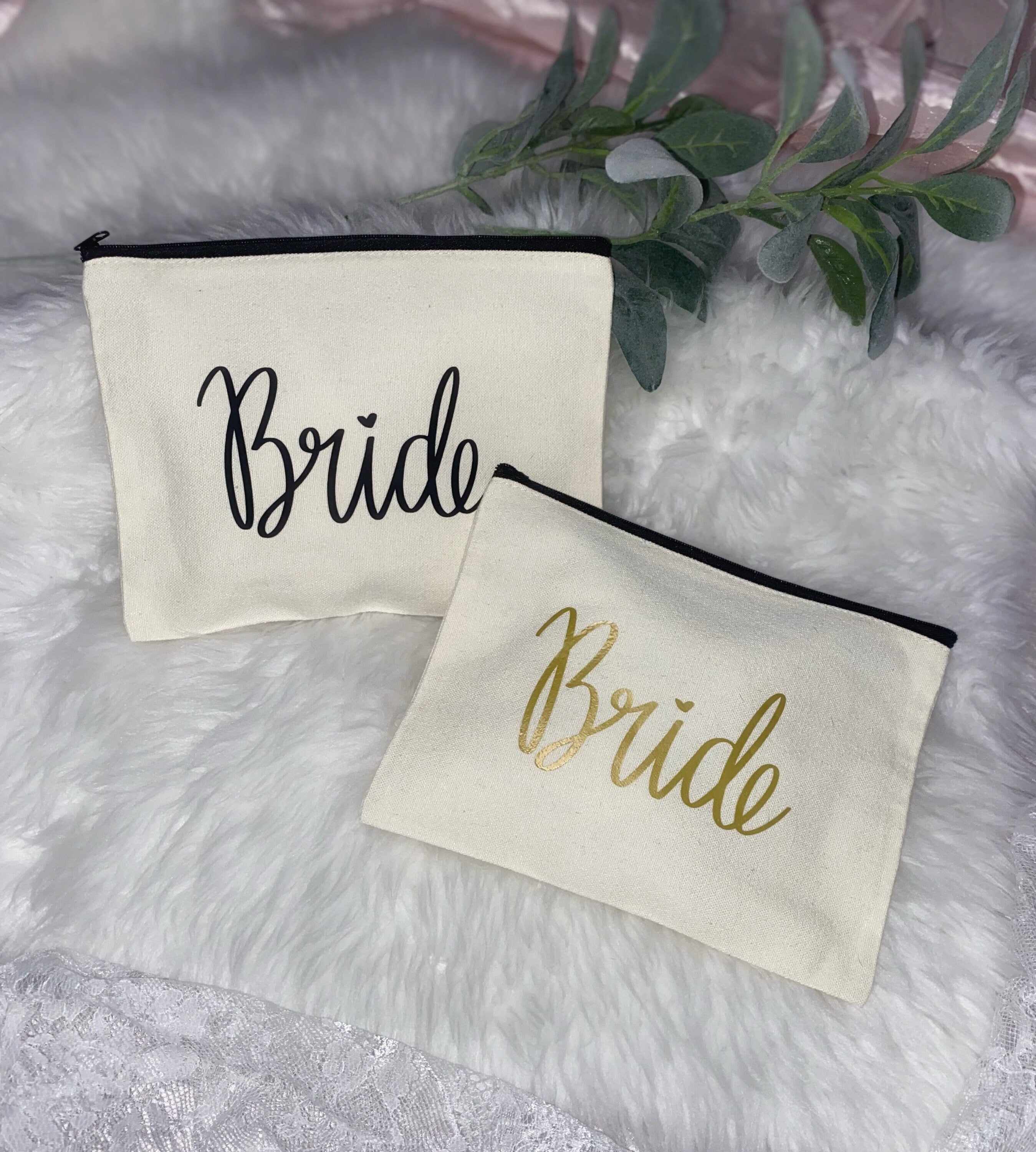 Bride Cosmetic Bag – Canvas pouch with Engagement Ring Design