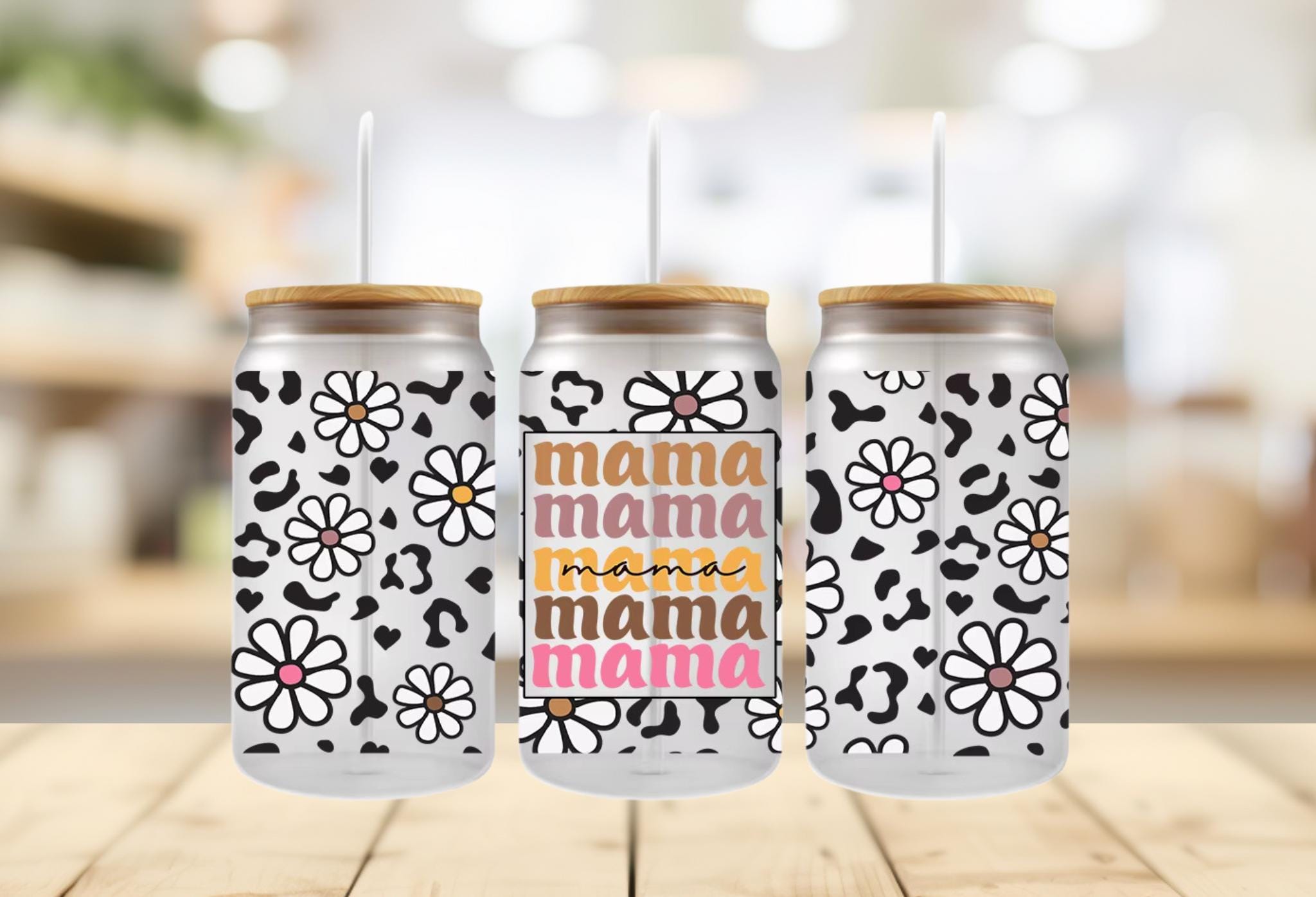 Leopard Print "Mama" UVDTF Cup Wrap: Bold Tumbler Decal