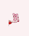Girly Cowboy Boots Iron-On Patch with Pink Bow – Cute Western Embellishment