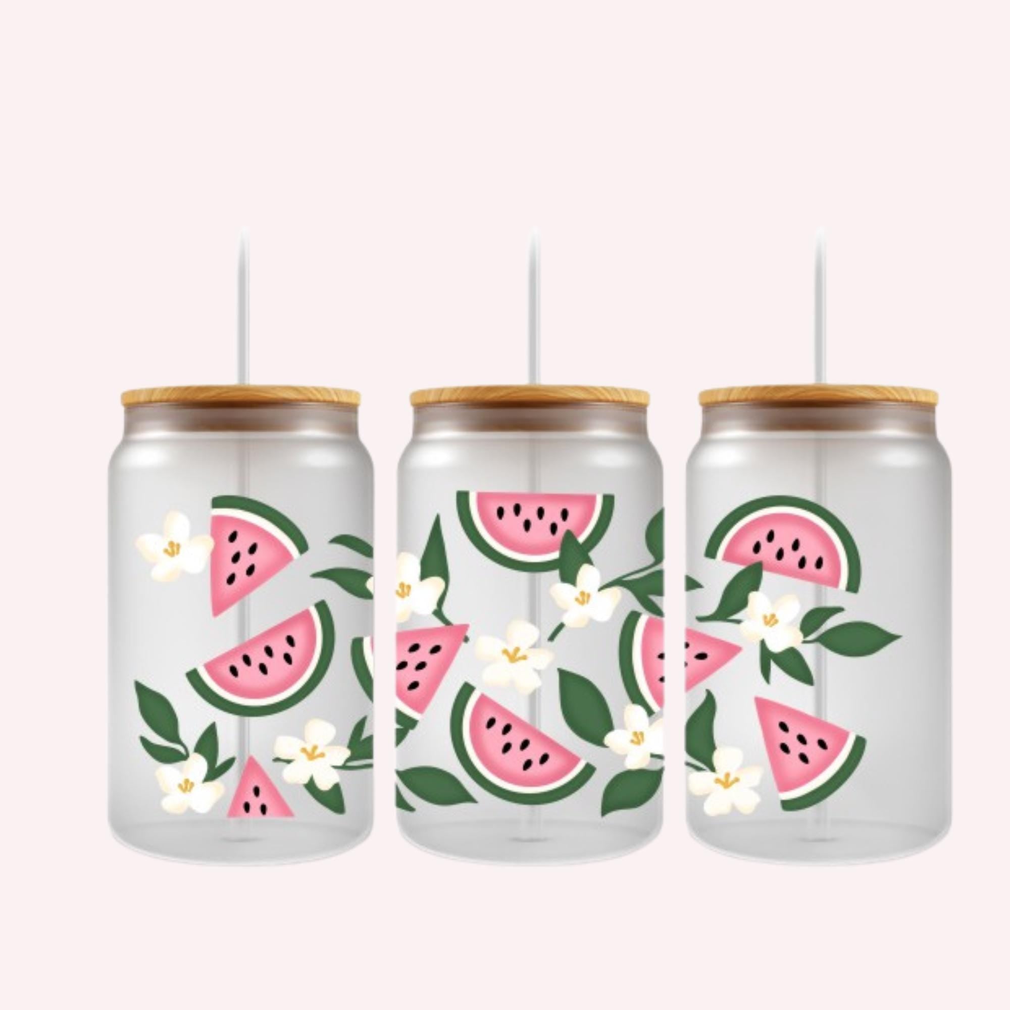 Fruit theme UV DTF Wrap: Colorful 16oz watermelon design