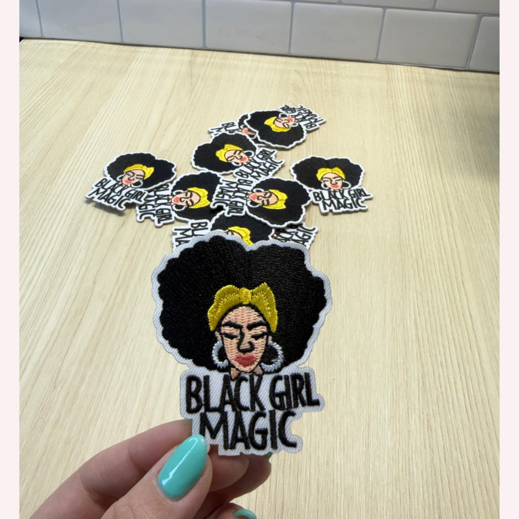 Black Girl Magic Patch – Embroidered Iron-On Patch, Melanin Pride | Natural Hair Patch | Empowerment Statement Patch