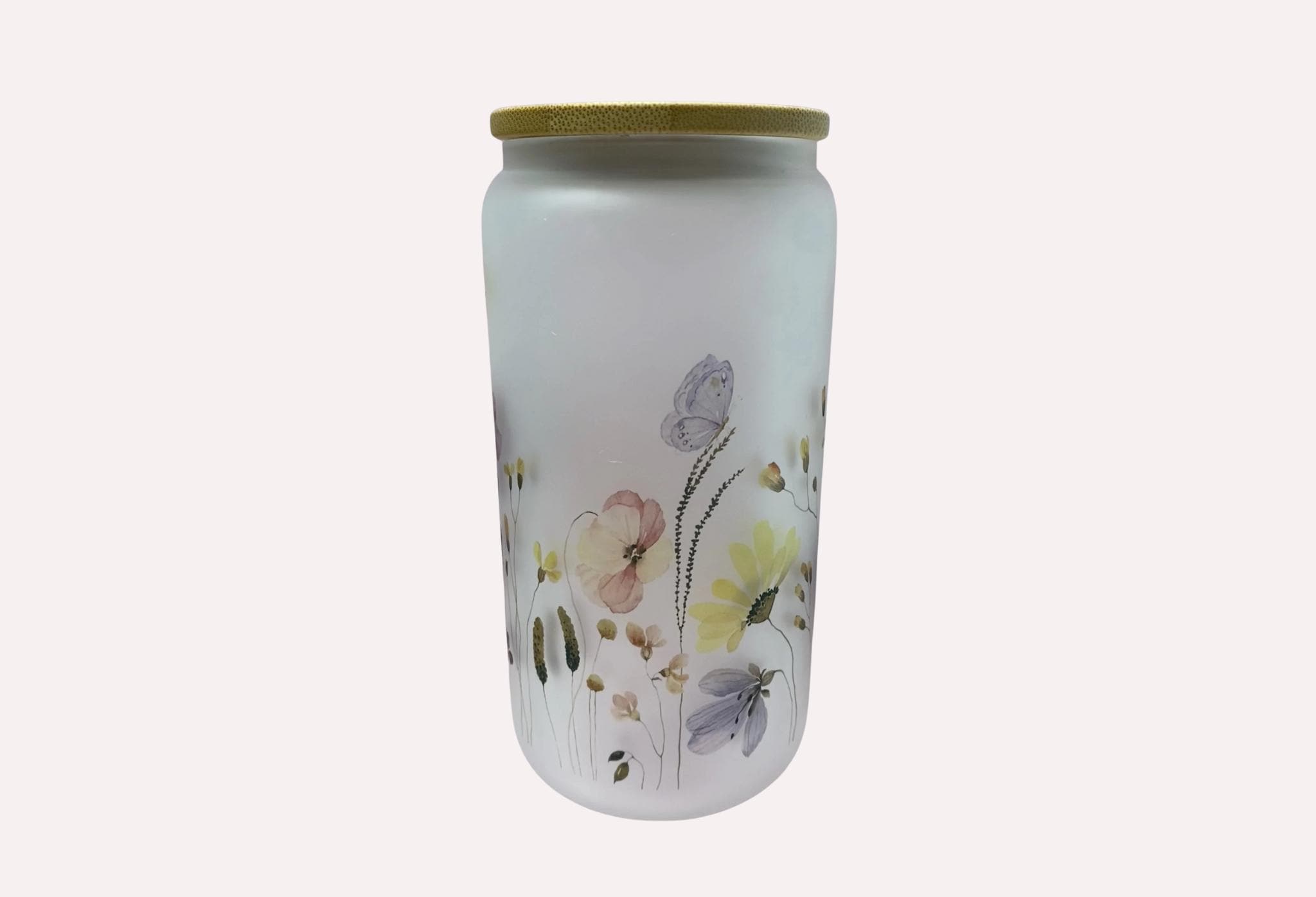 wildflower frosted beer glass