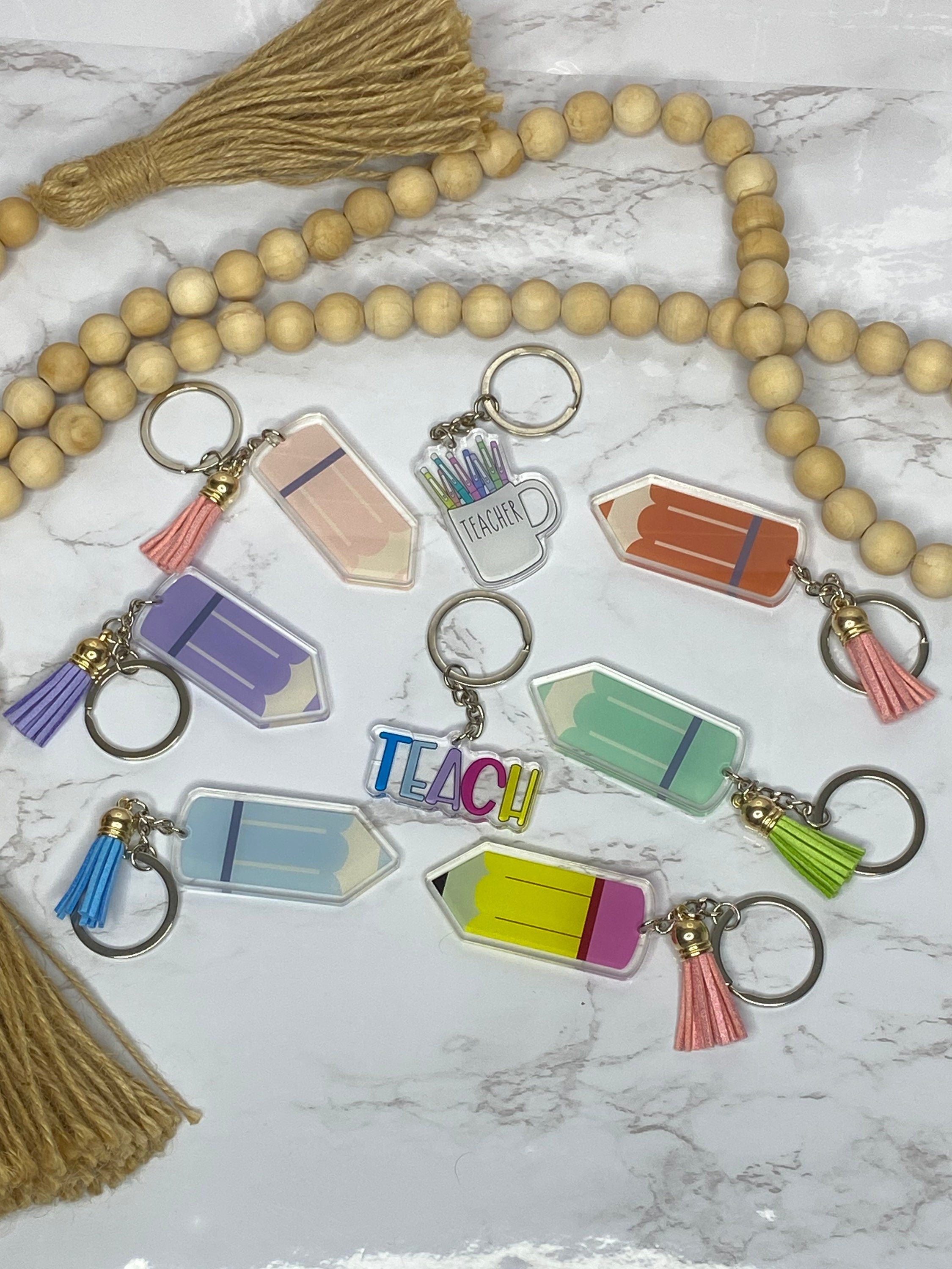 Teacher Keychains - Pastel Pencil Keychains