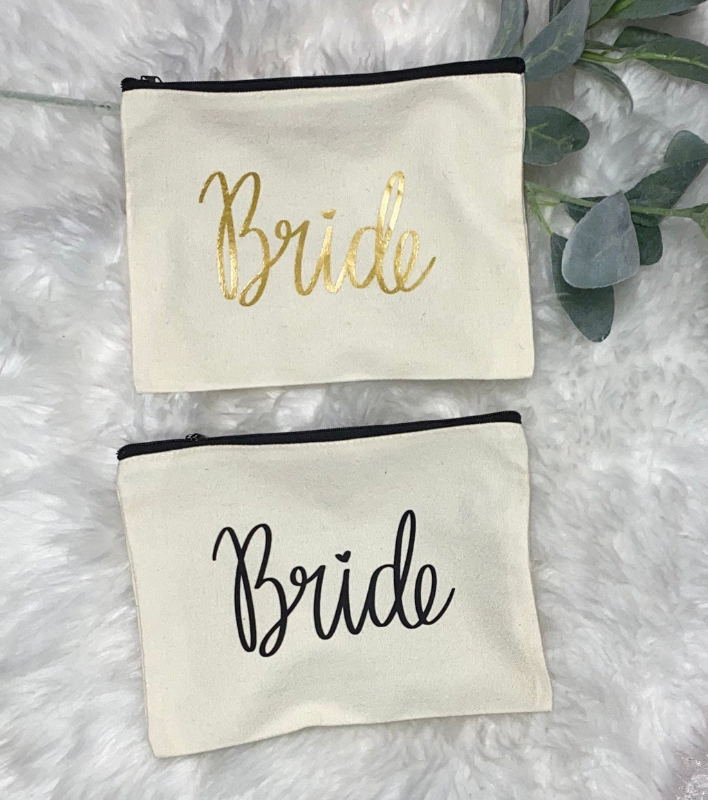 Bride Cosmetic Bag – Canvas pouch with Engagement Ring Design