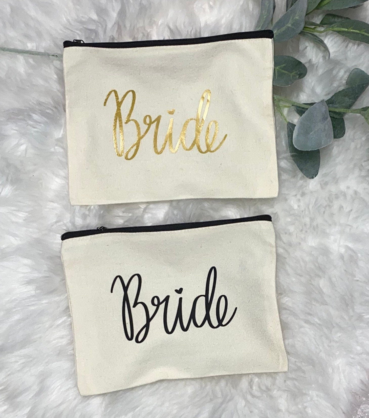 Bride Cosmetic Bag – Canvas pouch with Engagement Ring Design