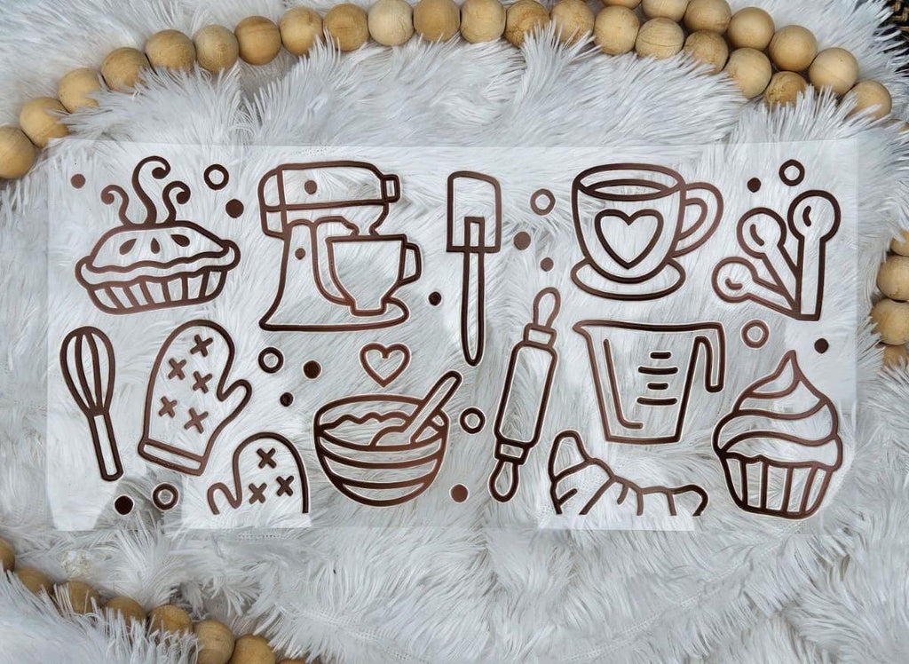 Baking Theme UV DTF 16oz Wrap: Tumbler Decal