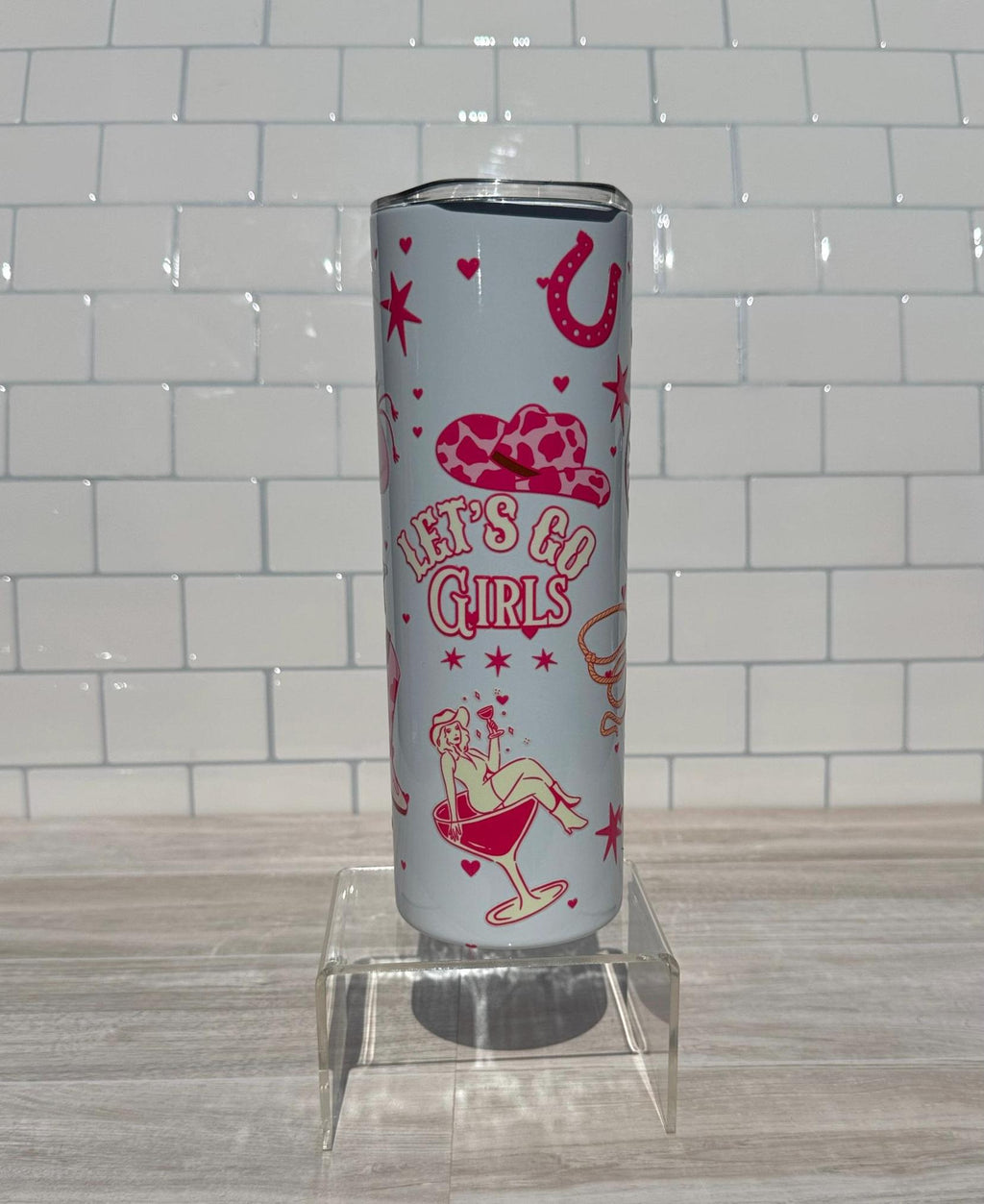 Let’s Go Girls 20oz Tumbler: Pink Cowgirl Bachelorette Party Cup